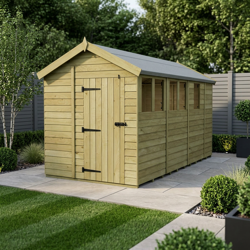 6 x 13 Apex Shed (Single Door, With Windows)