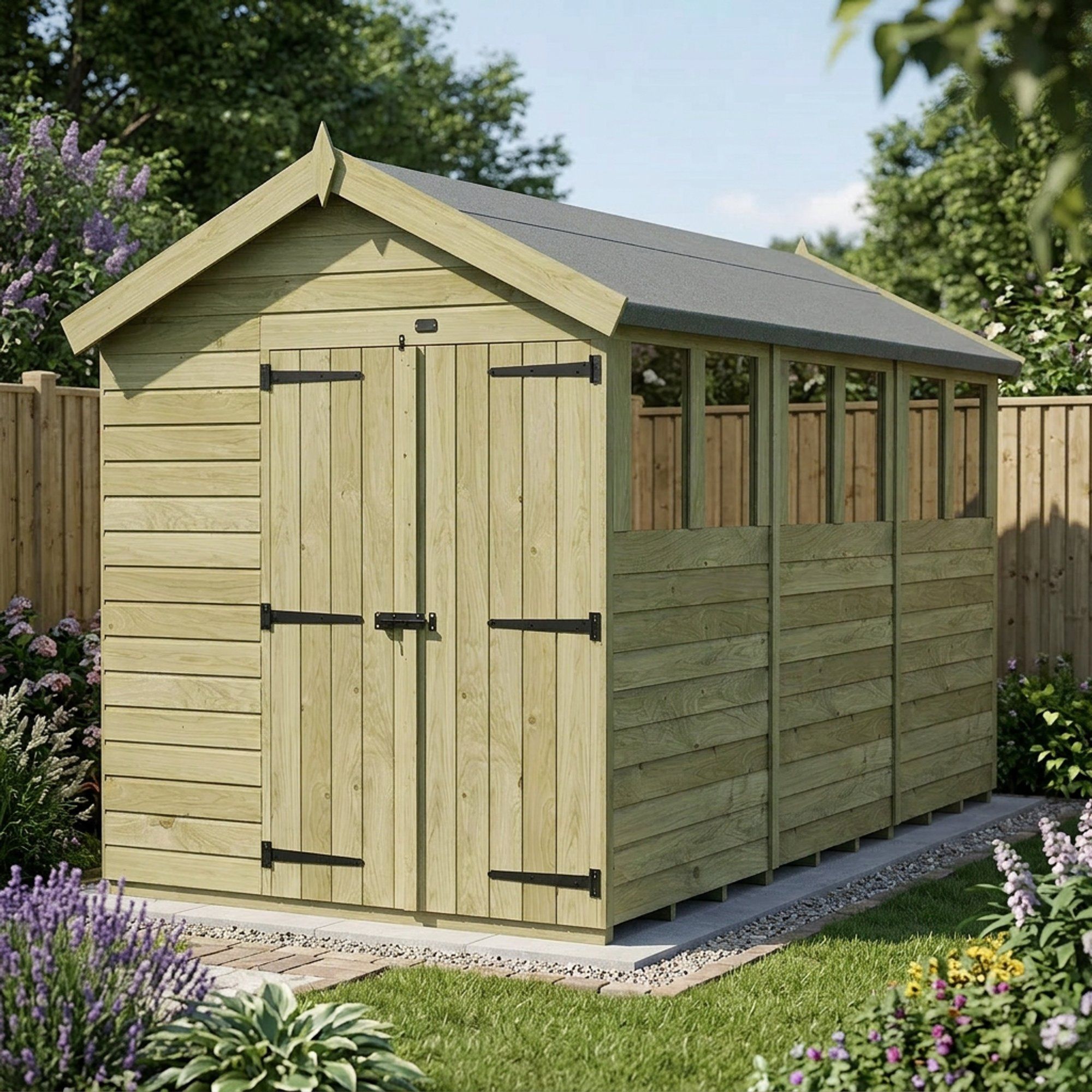 7 x 12 Apex Shed (Double Door, With Windows)