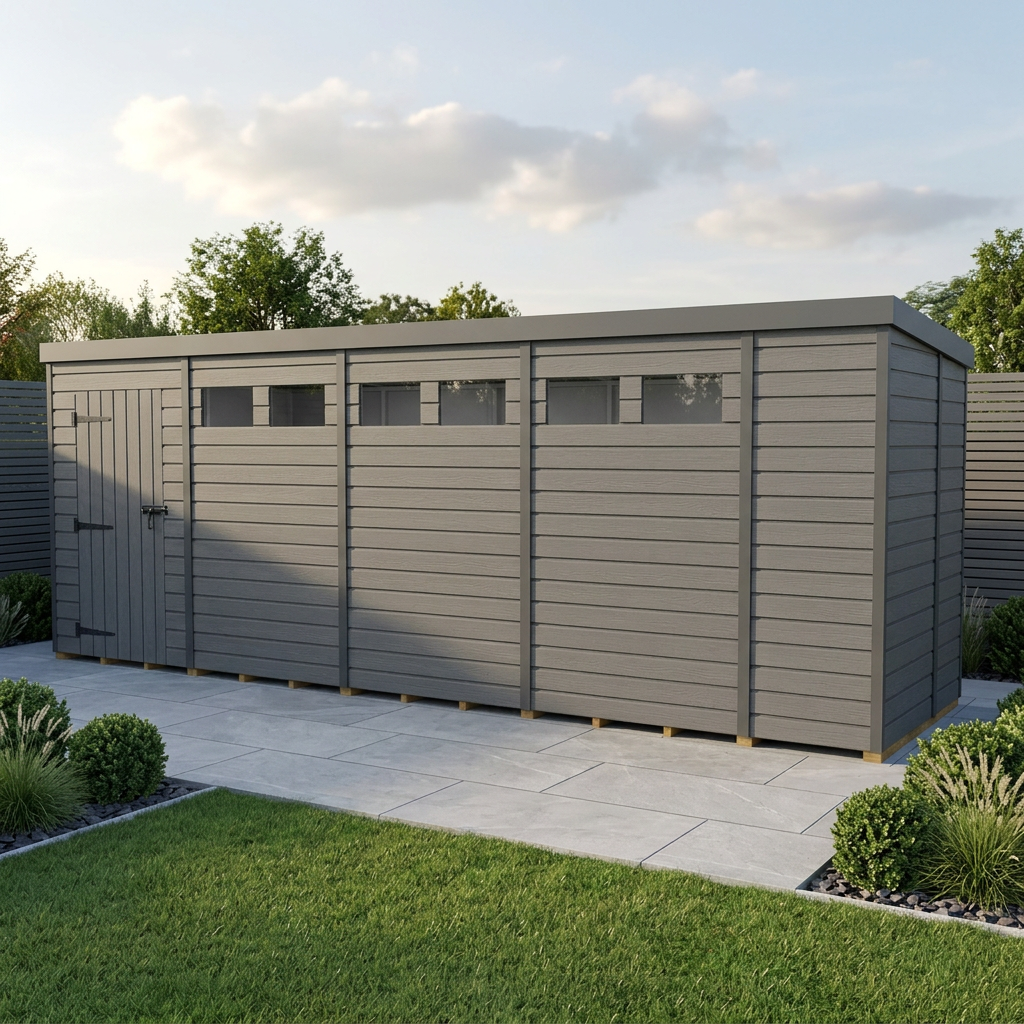 19x5 Composite Pent Security Shed
