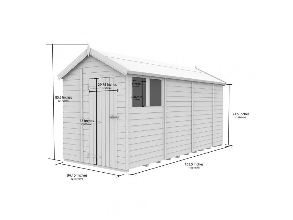 7 x 14 Apex Shed (Double Door, With Windows)