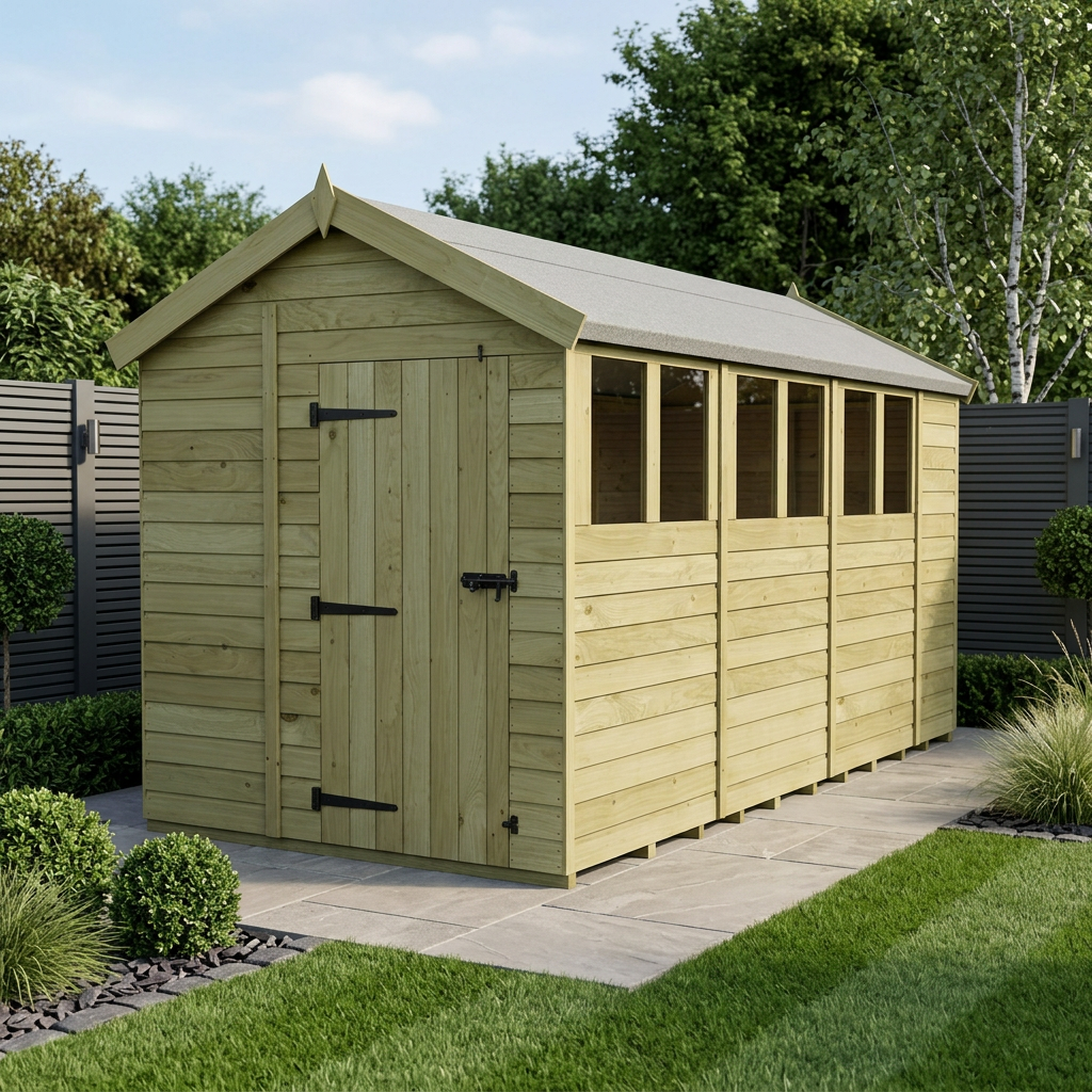 7 x 14 Apex Shed (Single Door, With Windows)