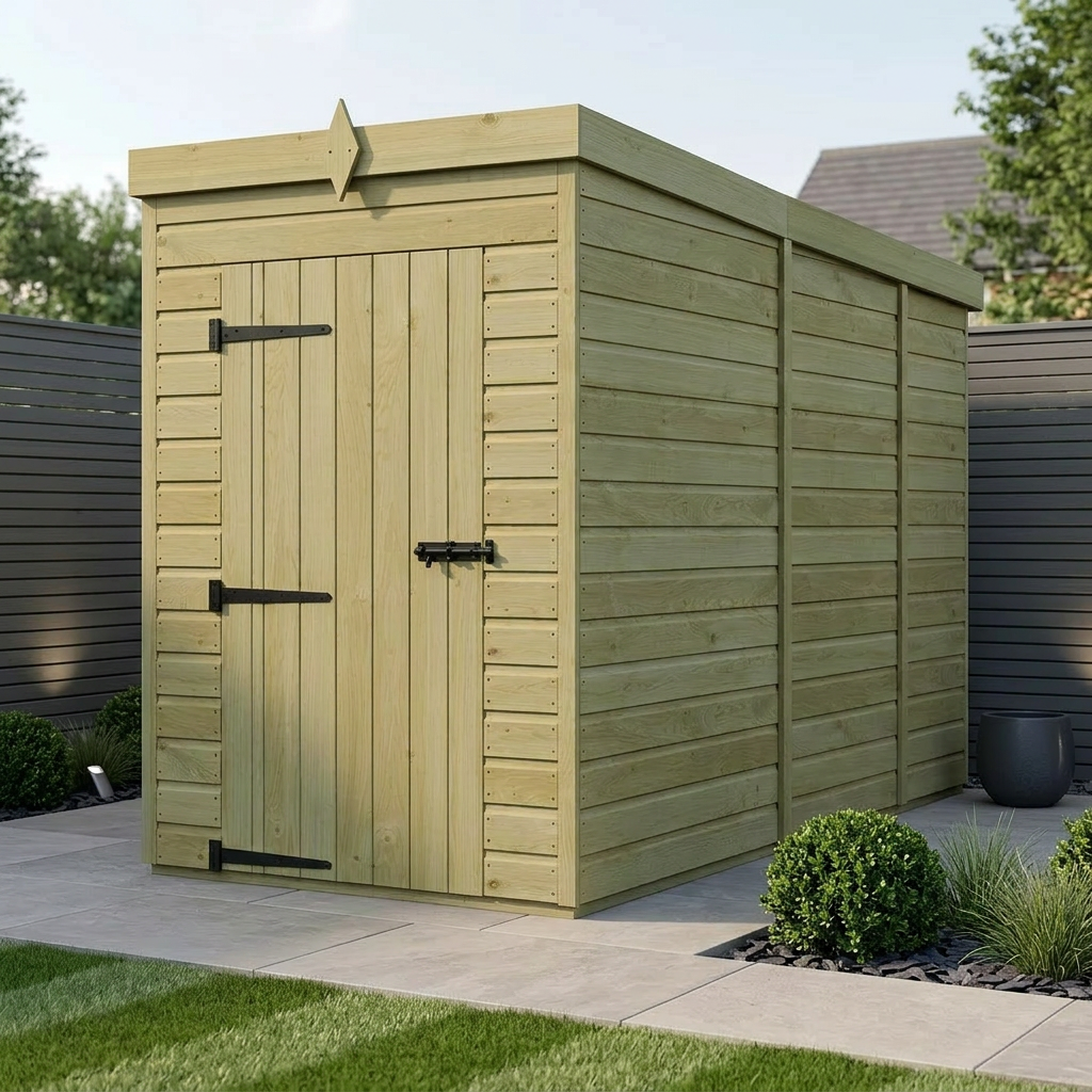 4 x 9 Pent Shed (Single Door, No Windows)