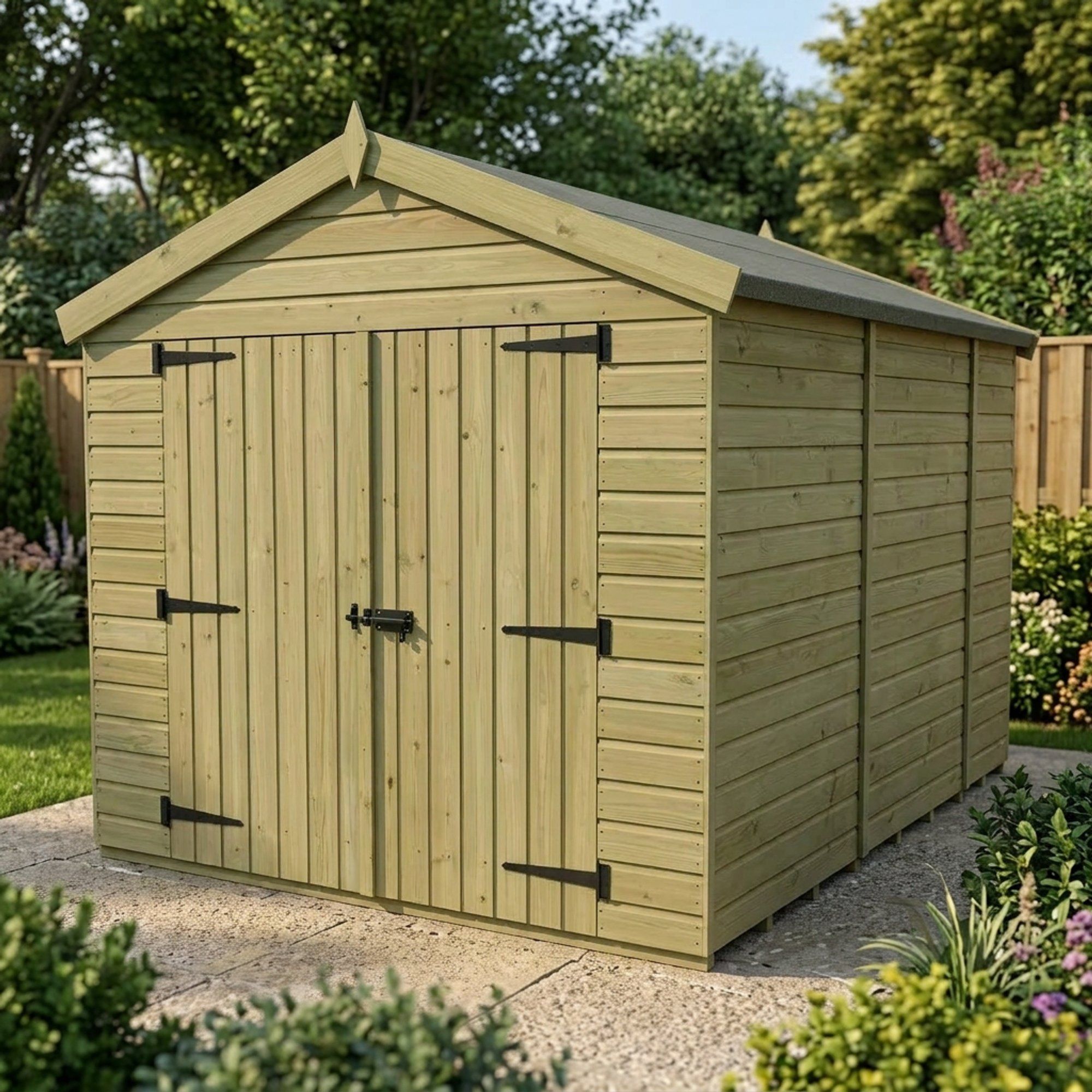 8 x 11 Apex Shed (Double Door, No Windows)