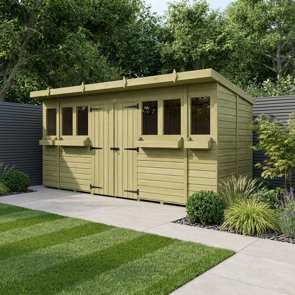 16 x 6 Pent Summer Shed