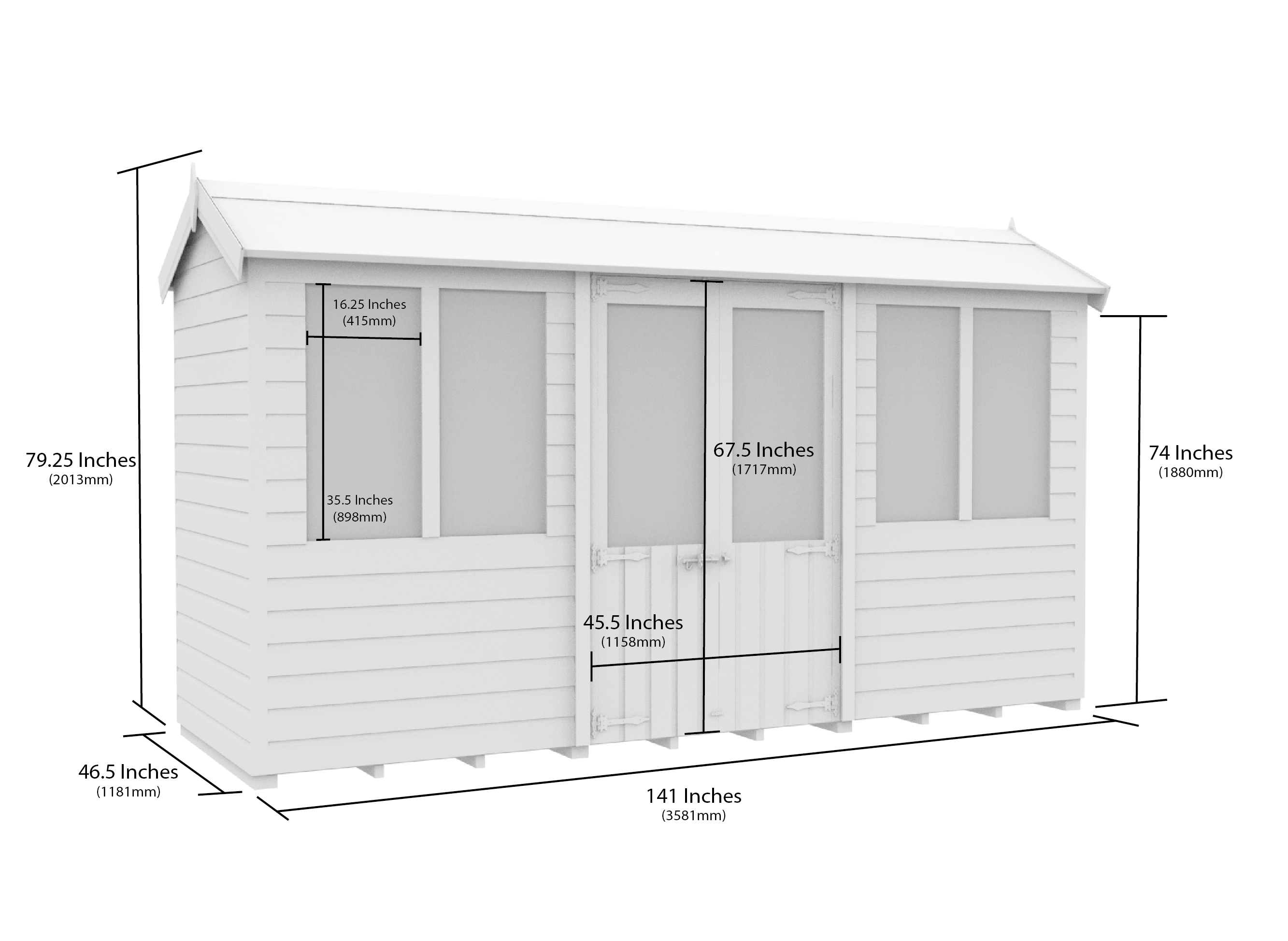 12 x 4 Apex Summer House