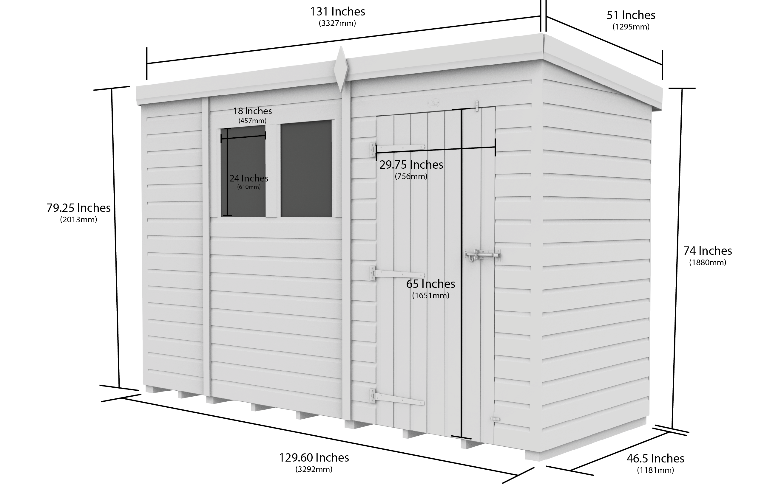 11 x 4 Security Pent Shed