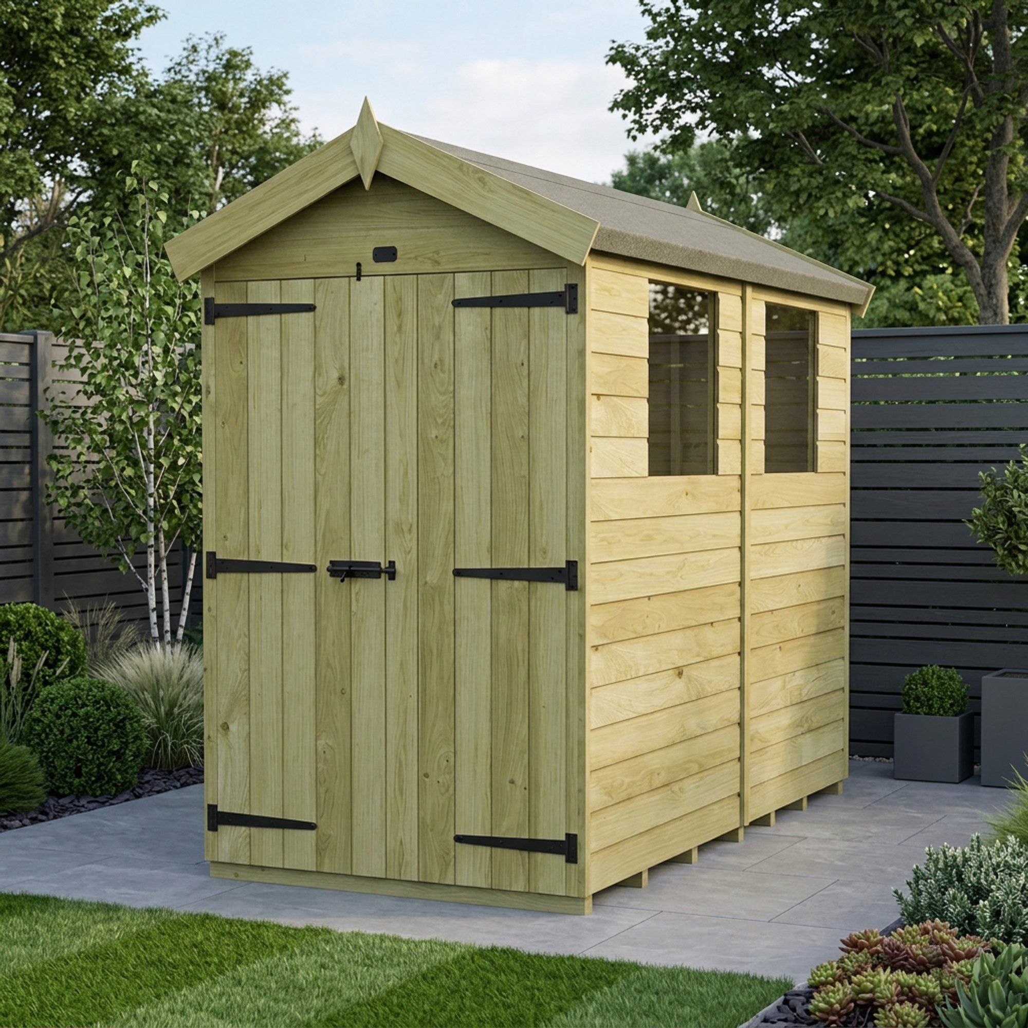 4 x 5 Apex Shed (Double Door, With Windows)