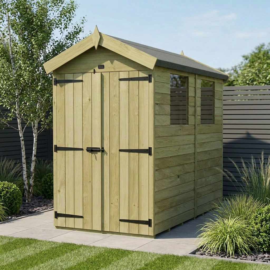 4 x 5 Apex Shed (Double Door, With Windows)