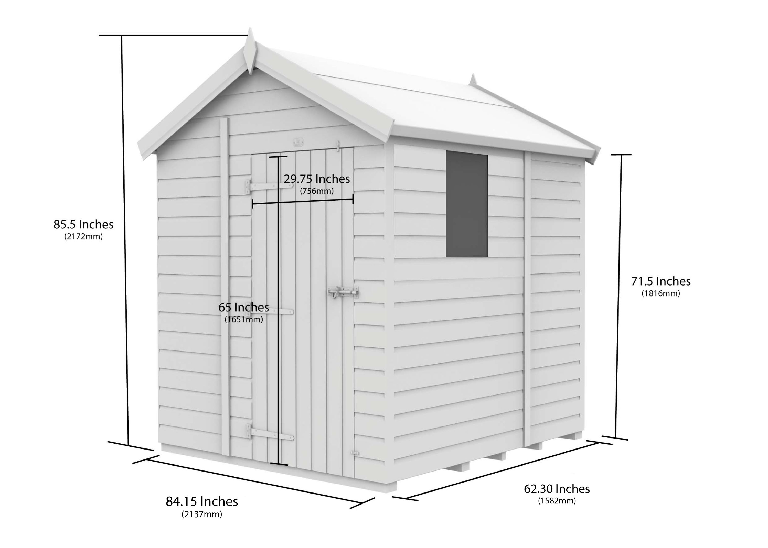 7 x 5 Apex Security Shed