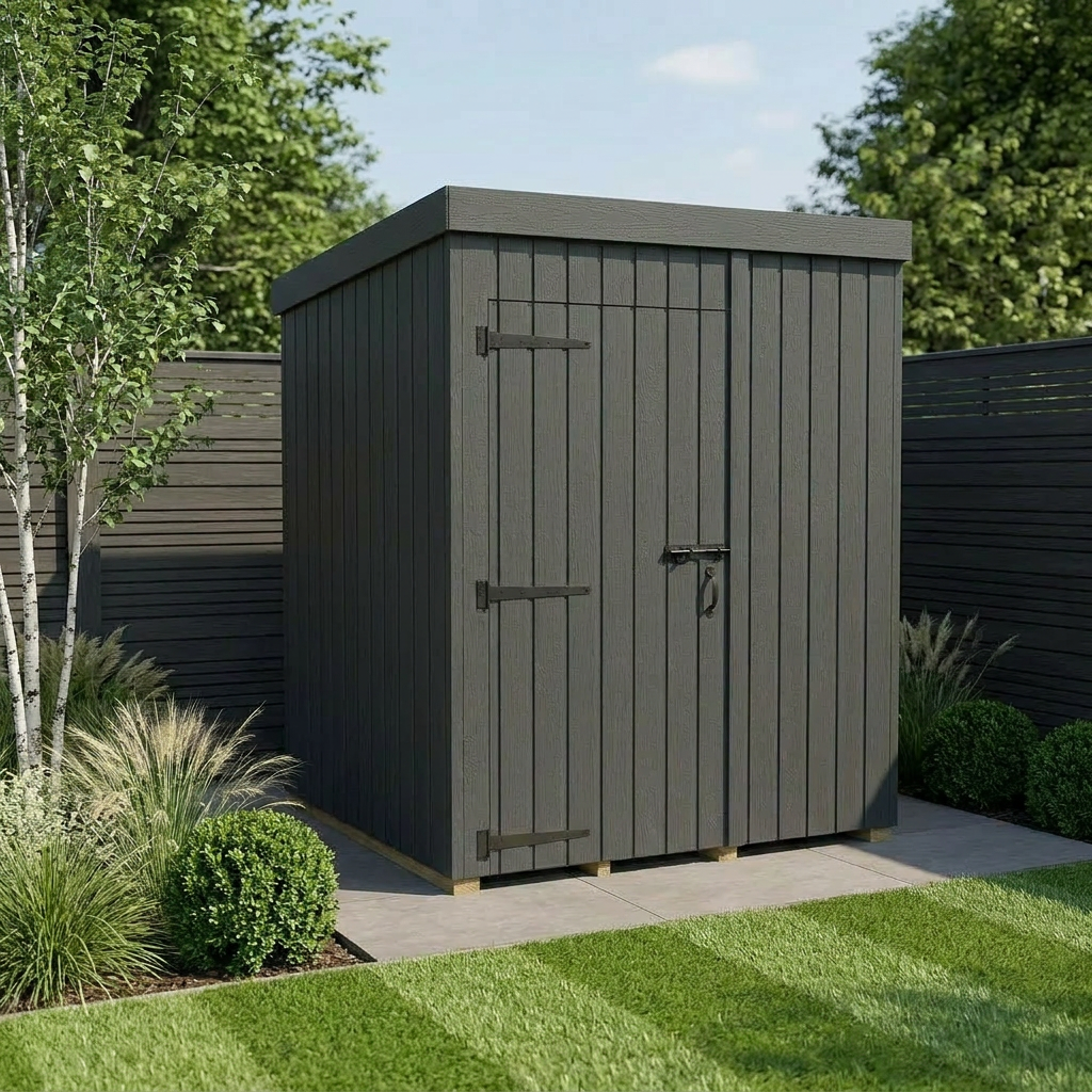 5x5 Pent Composite Shed (Single Door, No Windows)