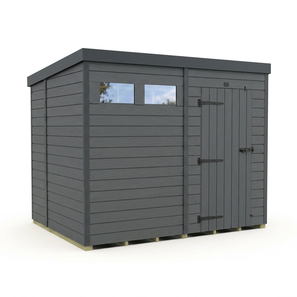 8x7 Composite Pent Security Shed