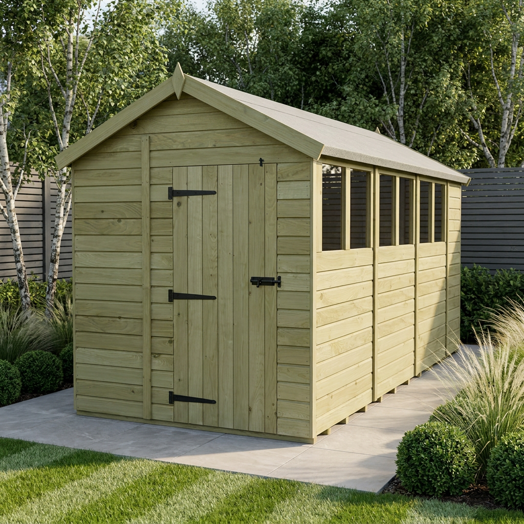 7 x 15 Apex Shed (Single Door, With Windows)
