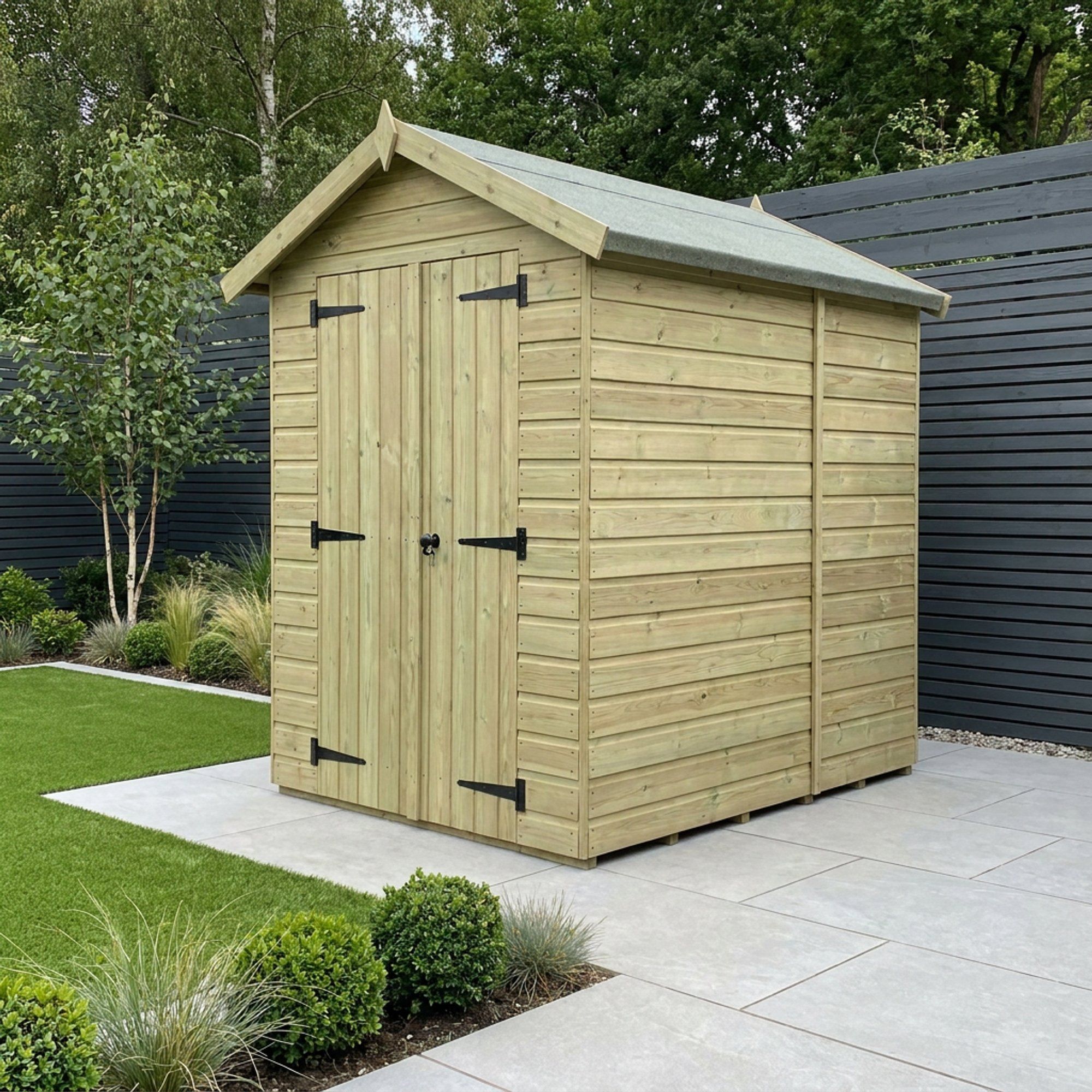 6 x 8 Apex Shed (Double Door, No Windows)
