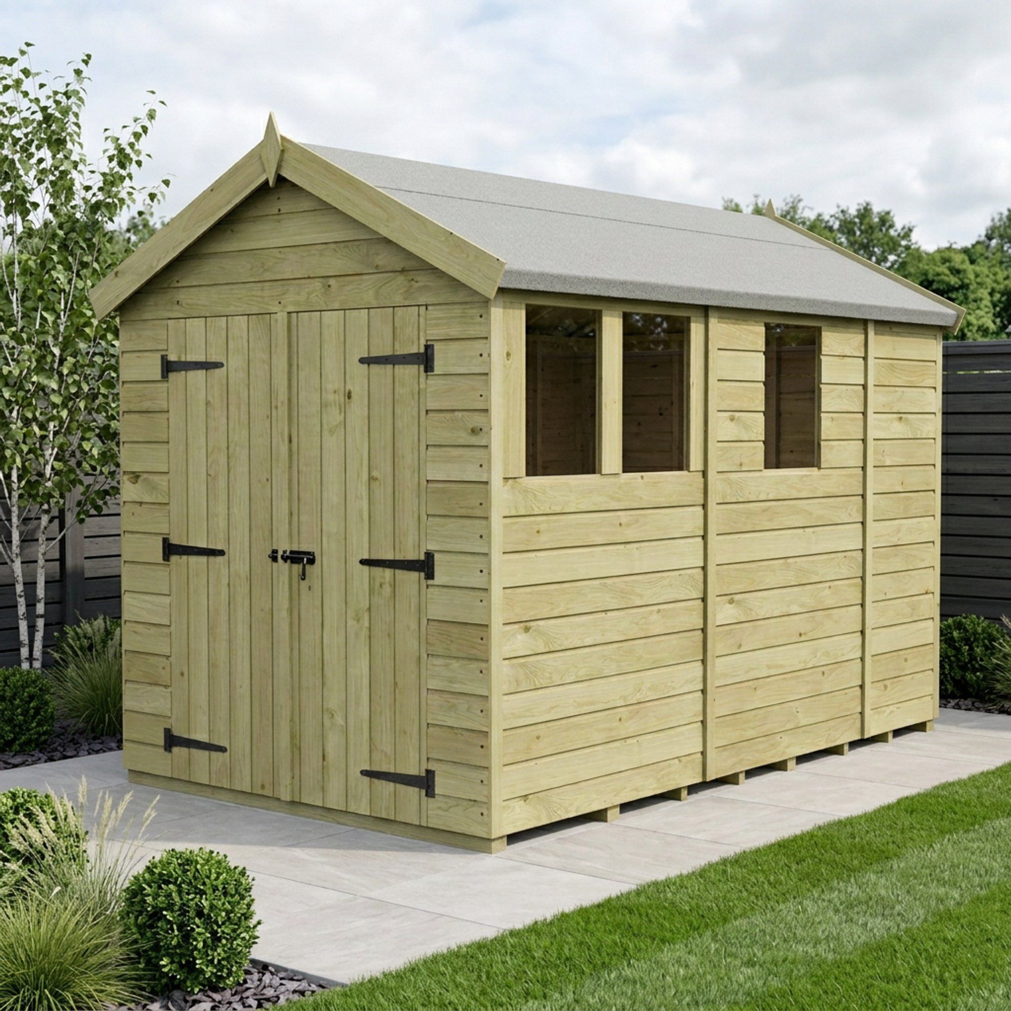 6 x 9 Apex Shed (Double Door, With Windows)