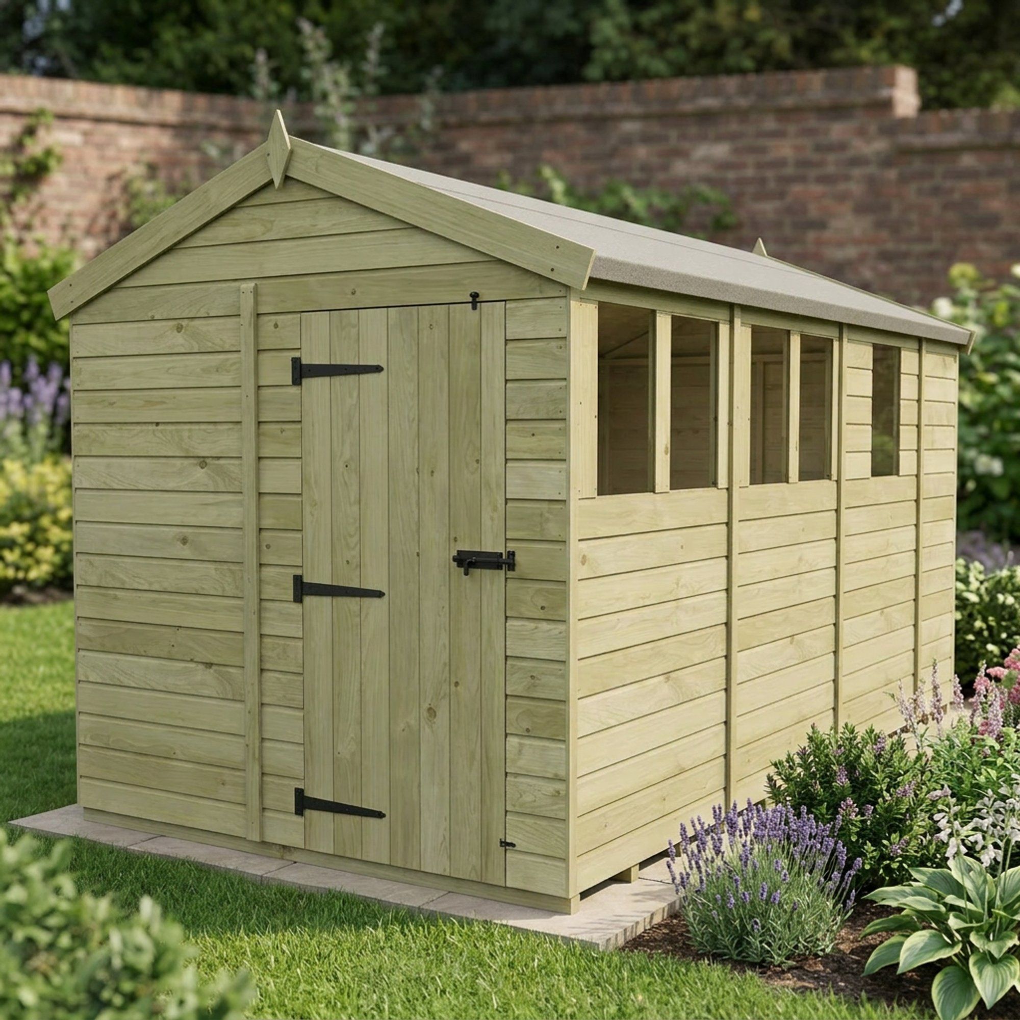 8 x 13 Apex Shed (Single Door, With Windows)