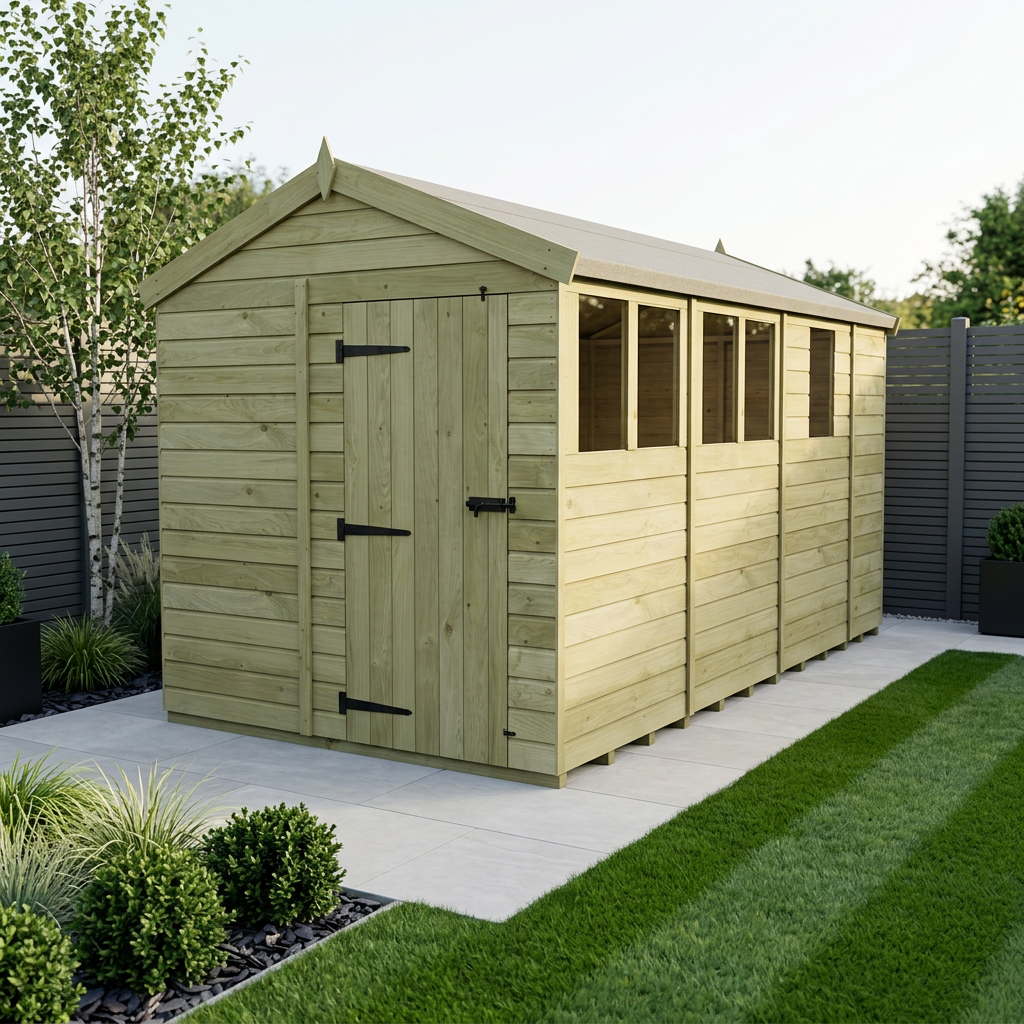 8 x 13 Apex Shed (Single Door, With Windows)