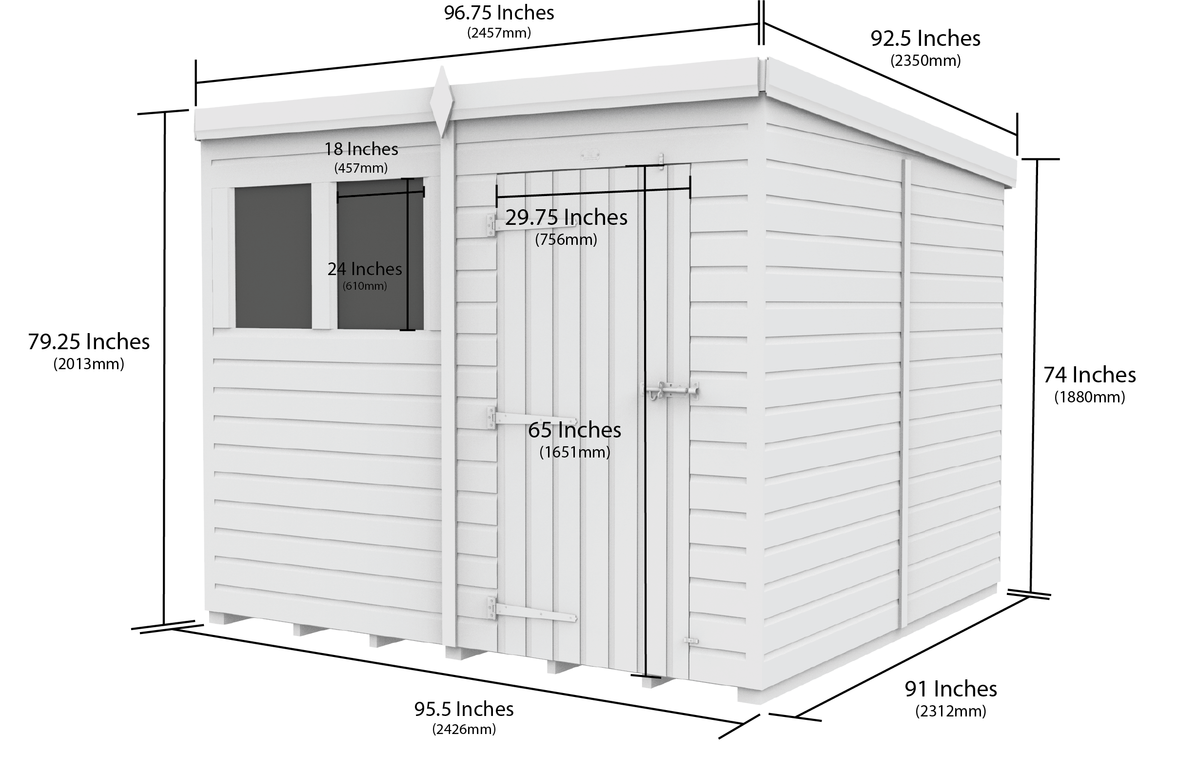 8 x 8 Security Pent Shed