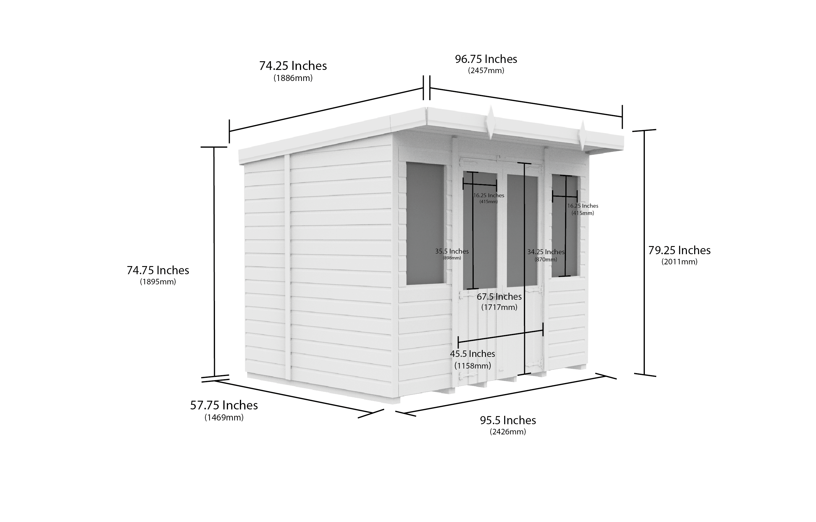 8 x 5 Pent Summer House