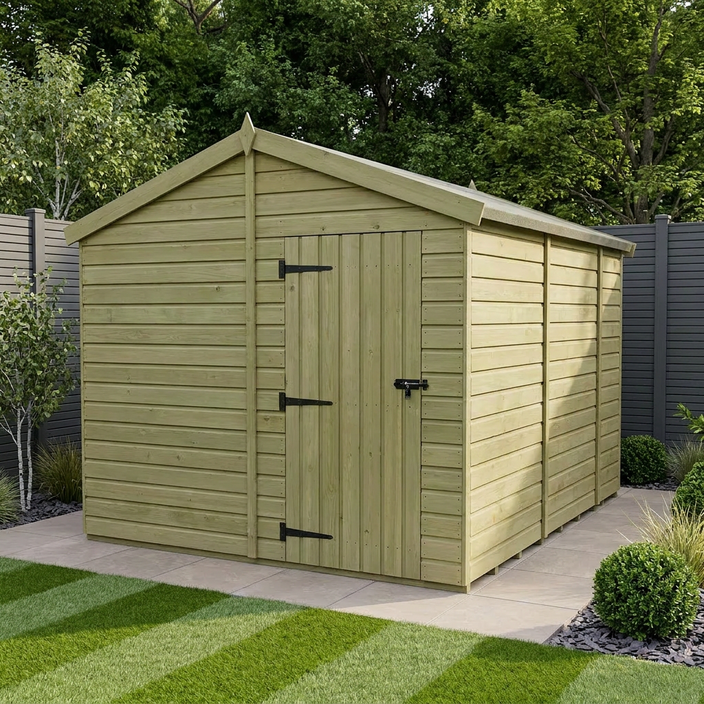 8 x 9 Apex Shed (Single Door, No Windows)