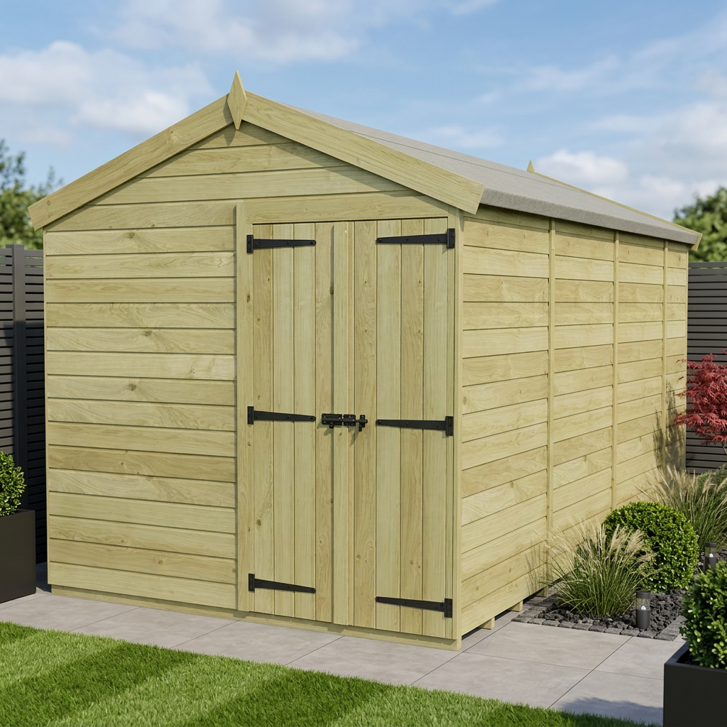 8 x 14 Apex Shed (Double Door, No Windows)