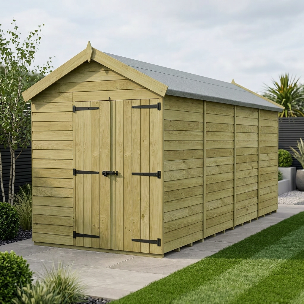 7 x 16 Apex Shed (Double Door, No Windows)