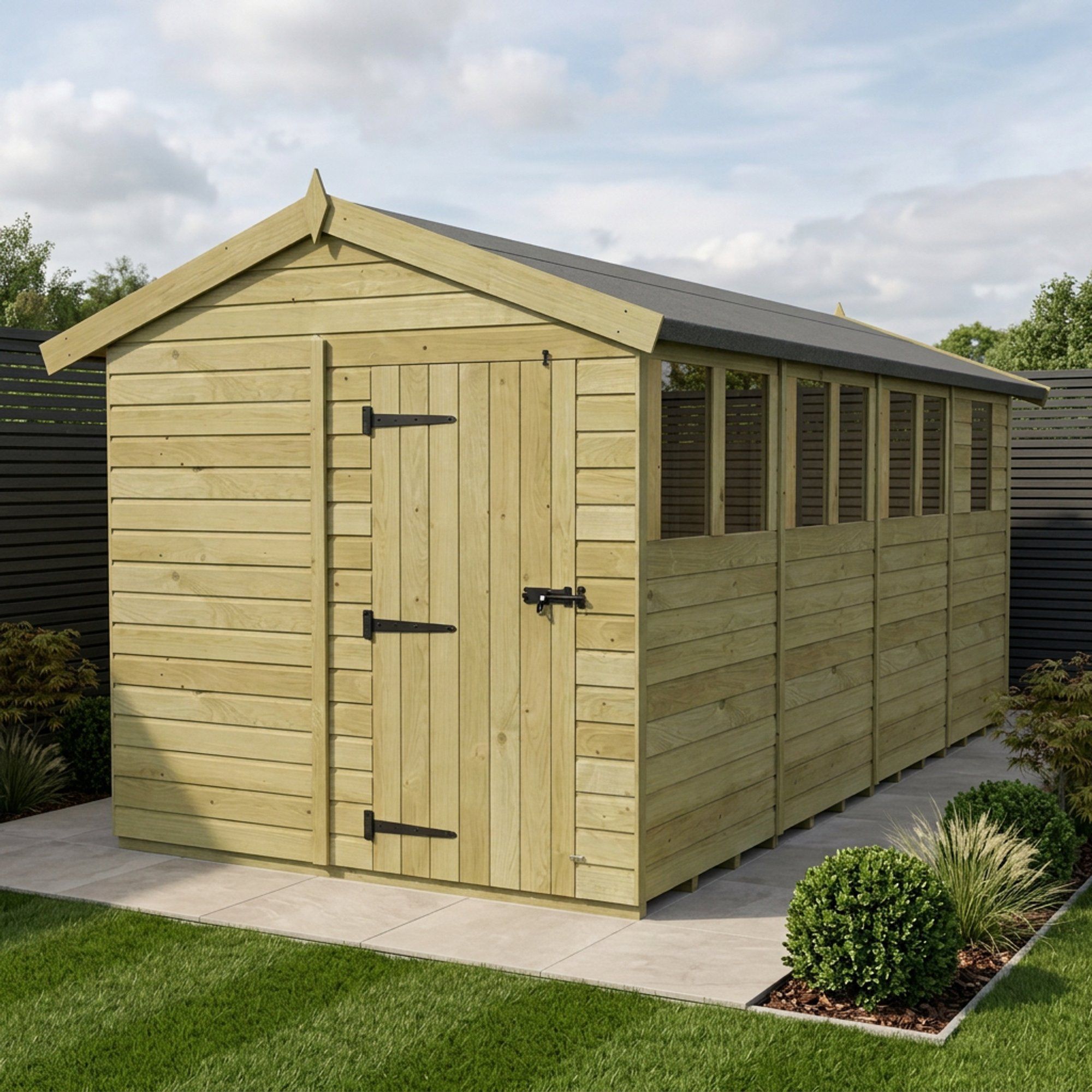8 x 17 Apex Shed (Single Door, With Windows)