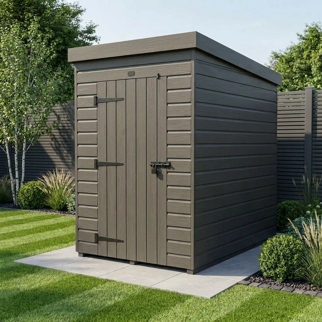 4x5 Pent Composite Shed (Single Door, No Windows)