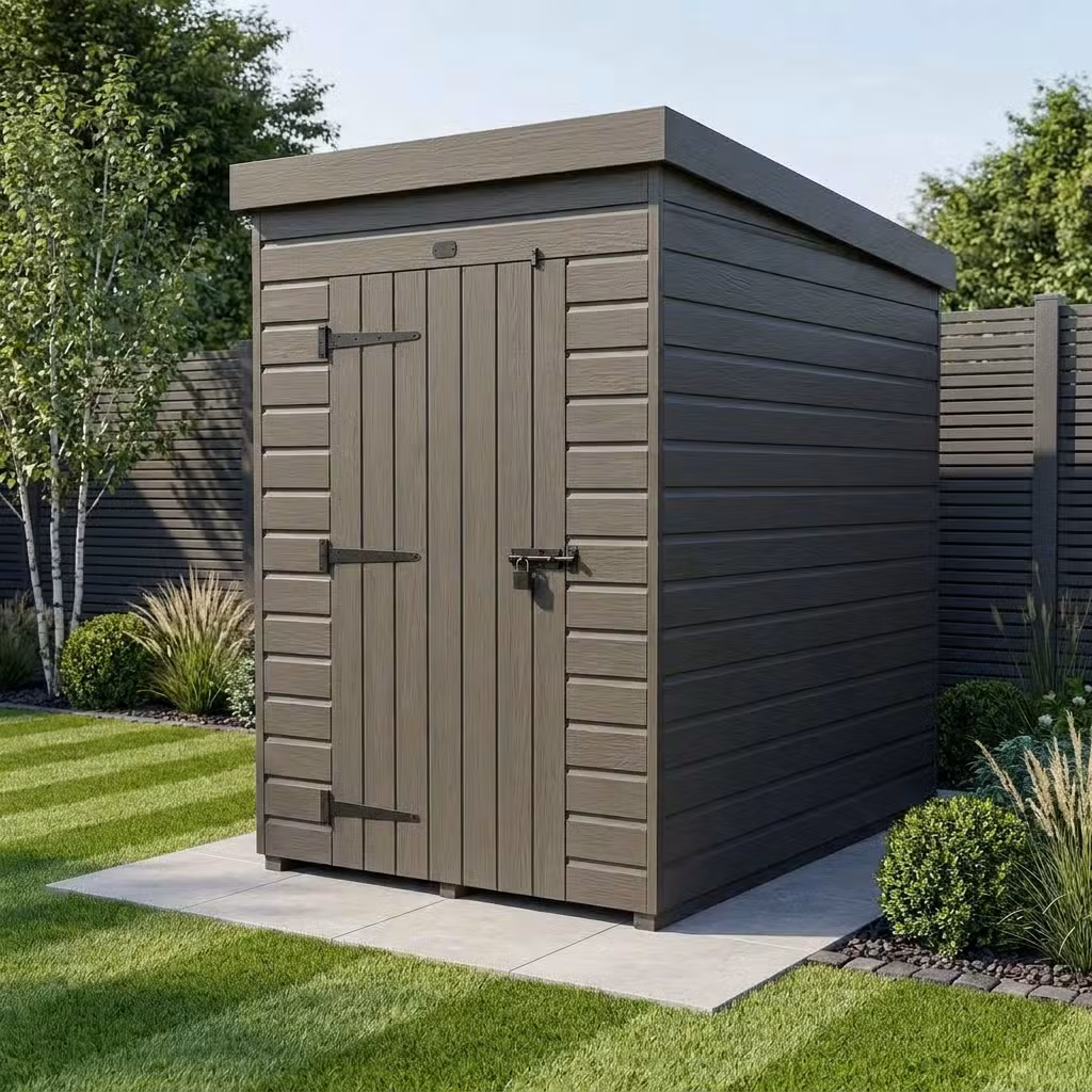 4x5 Pent Composite Shed (Single Door, No Windows)