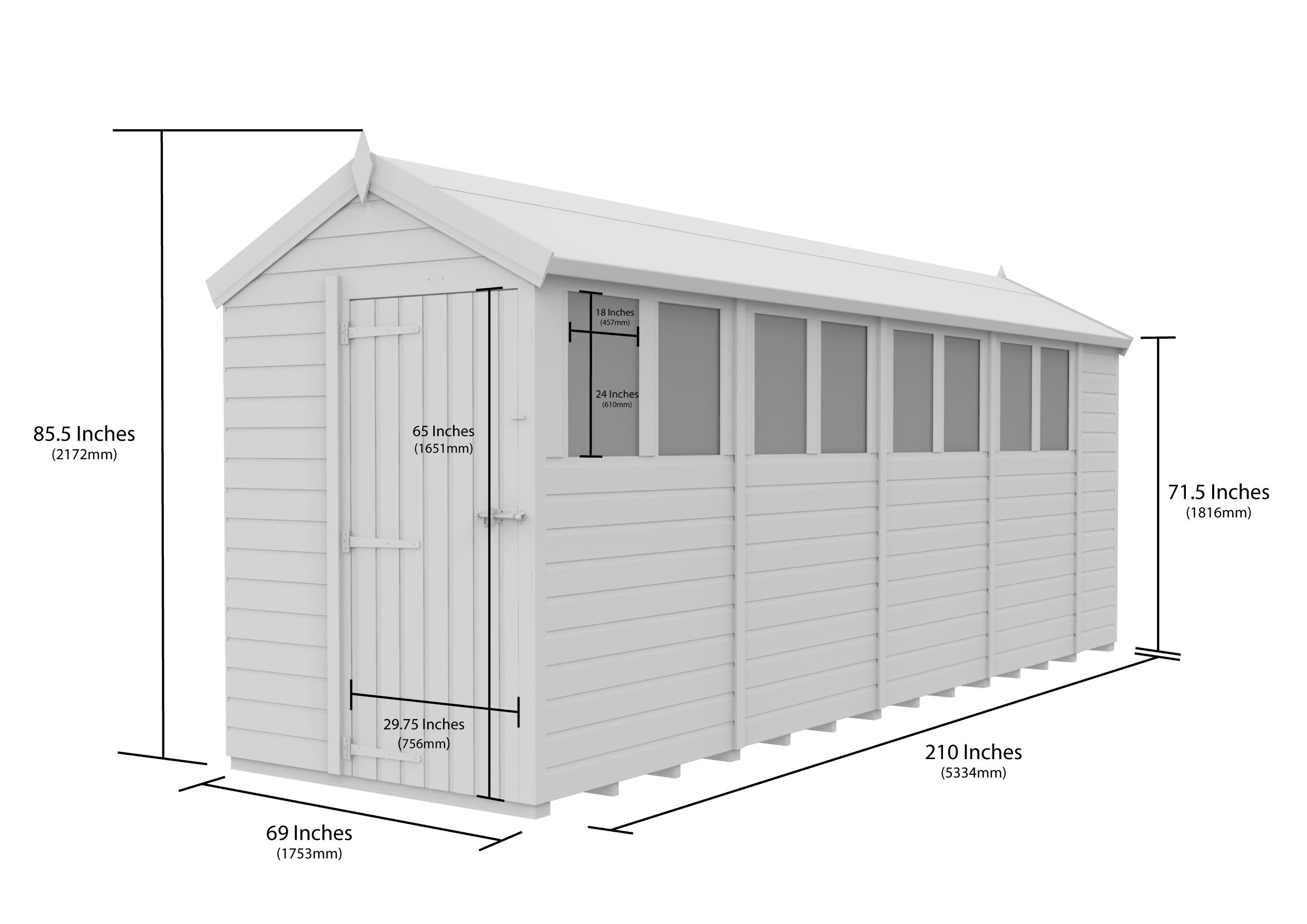 5 x 18 Apex Security Shed