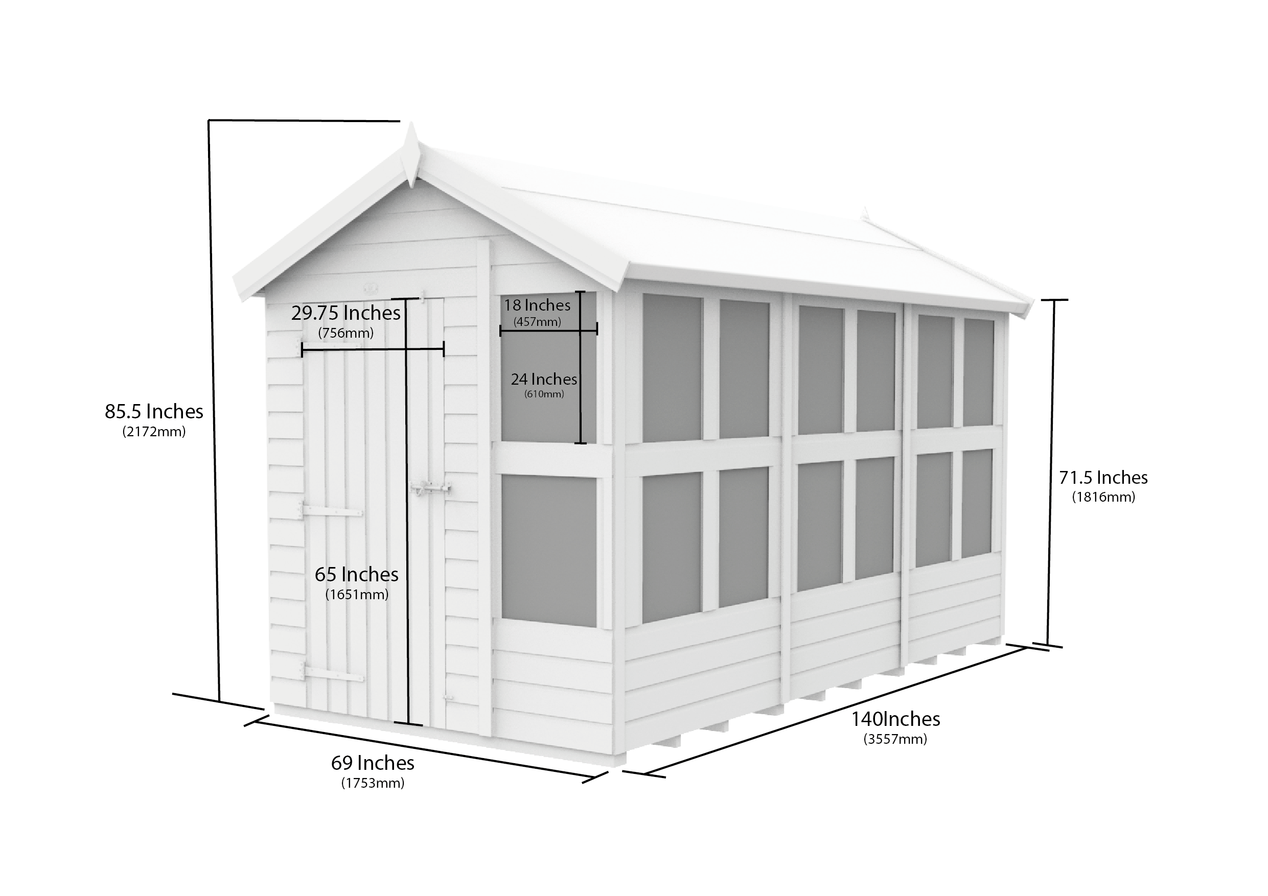 6 x 12 Apex Potting Shed