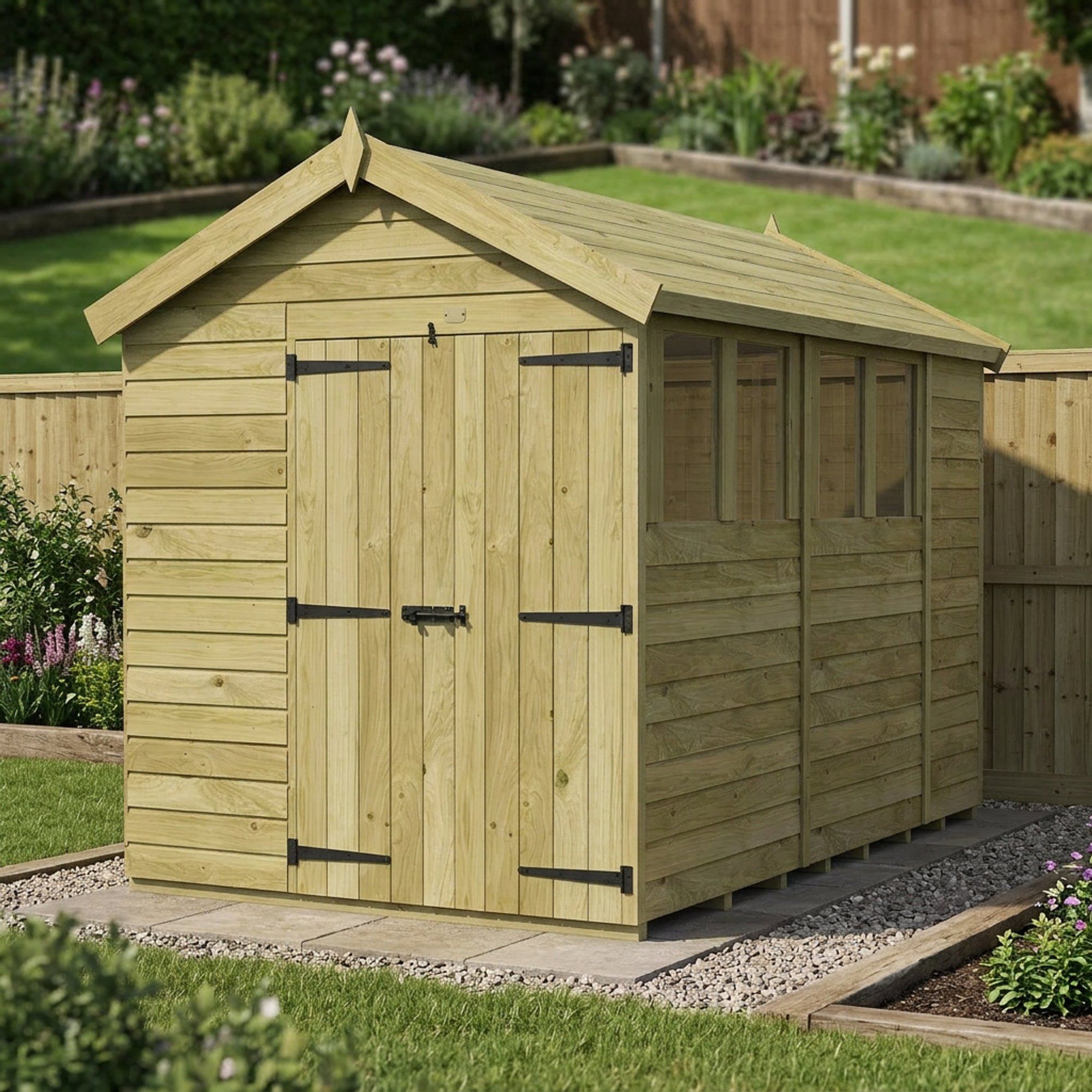 7 x 10 Apex Shed (Double Door, With Windows)