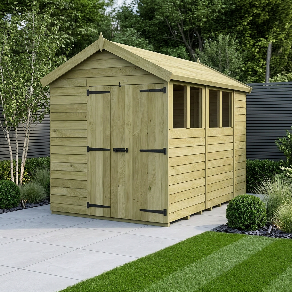 7 x 10 Apex Shed (Double Door, With Windows)