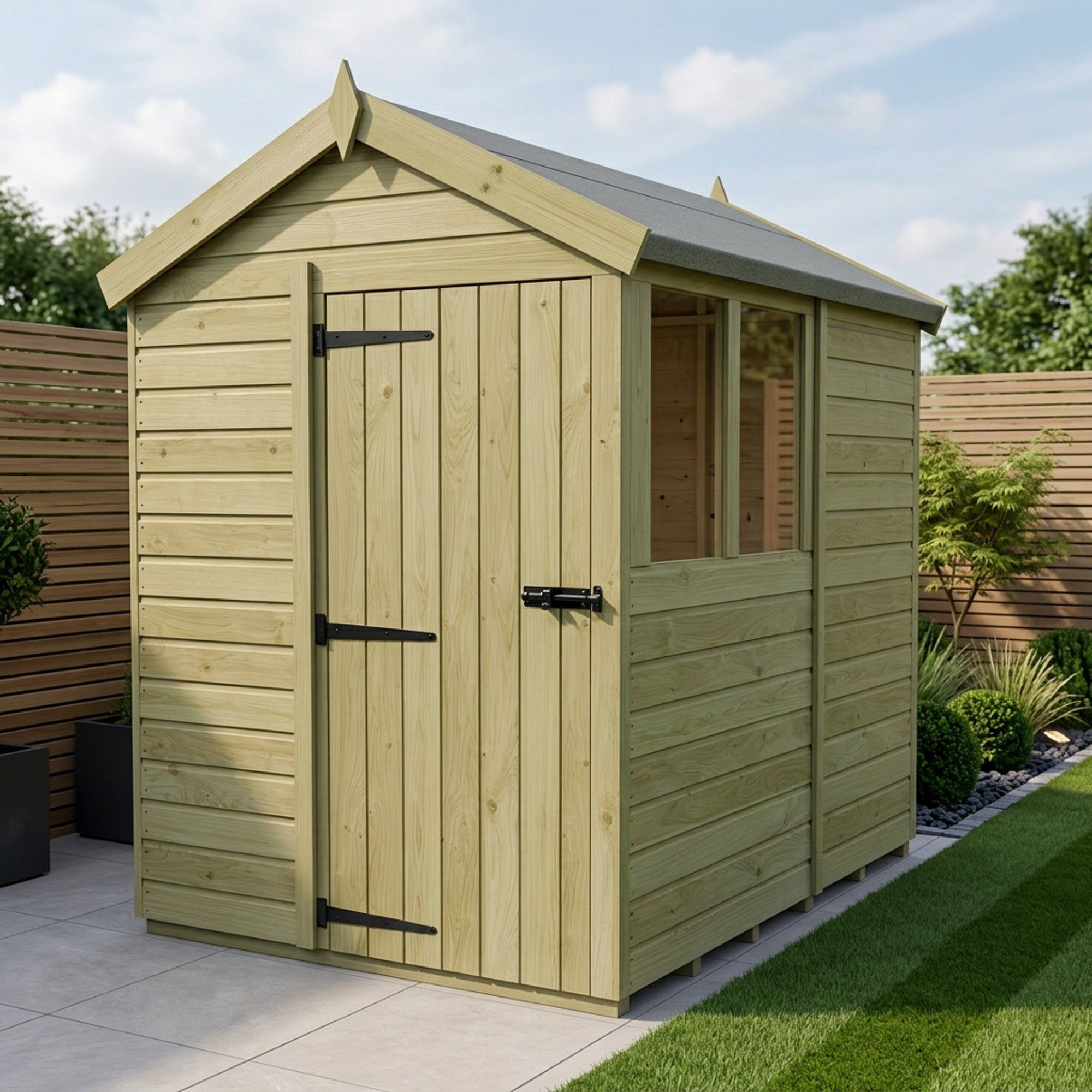 5 x 7 Apex Shed (Single Door, With Windows)
