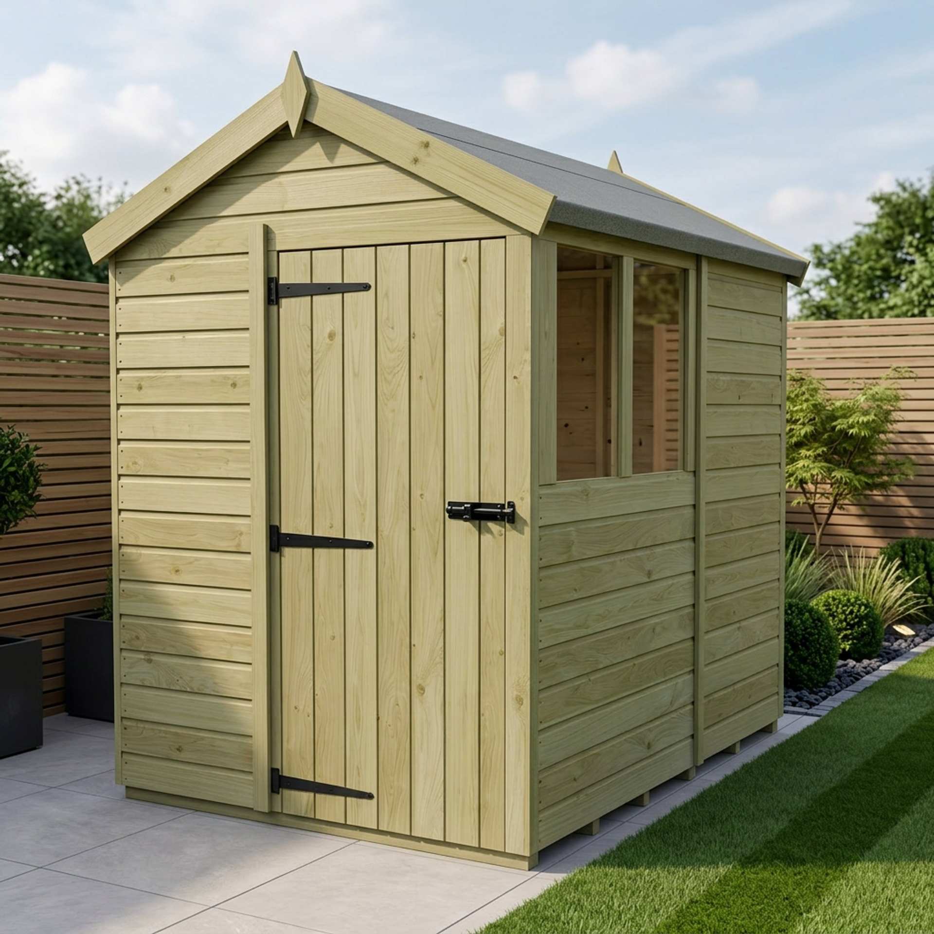 5 x 7 Apex Shed (Single Door, With Windows)