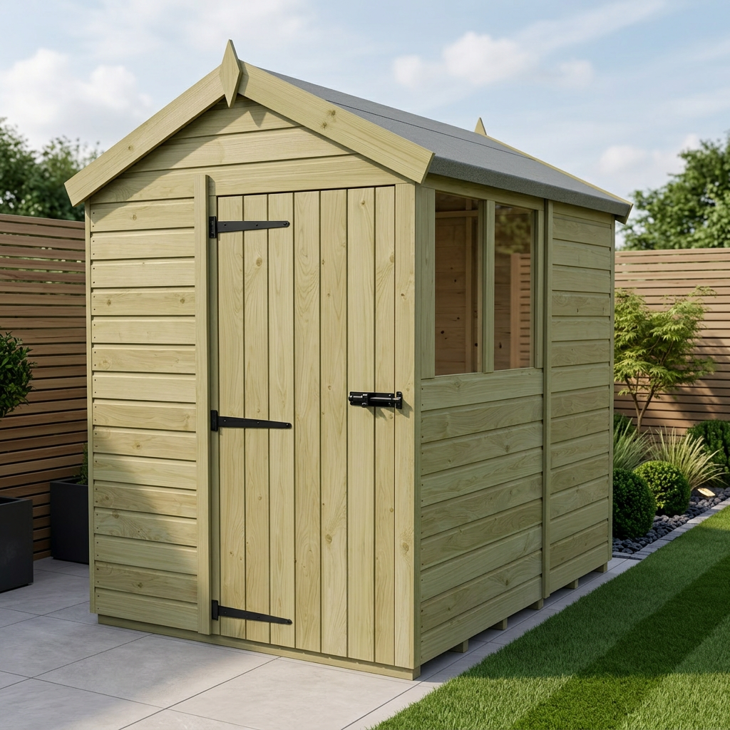 5 x 7 Apex Shed (Single Door, With Windows)