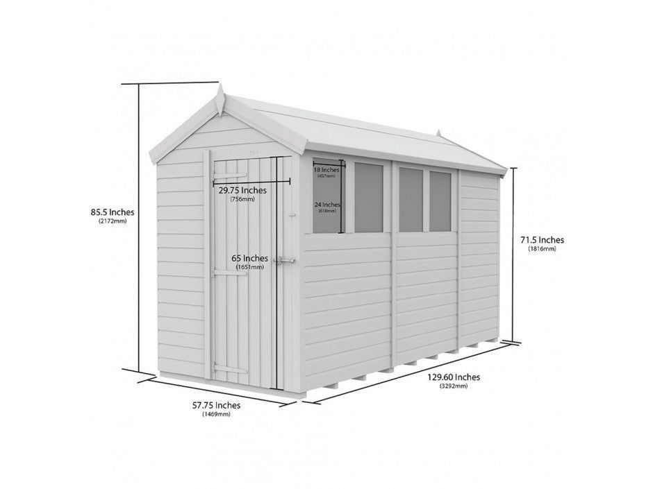 5 x 11 Apex Shed (Single Door, No Windows)