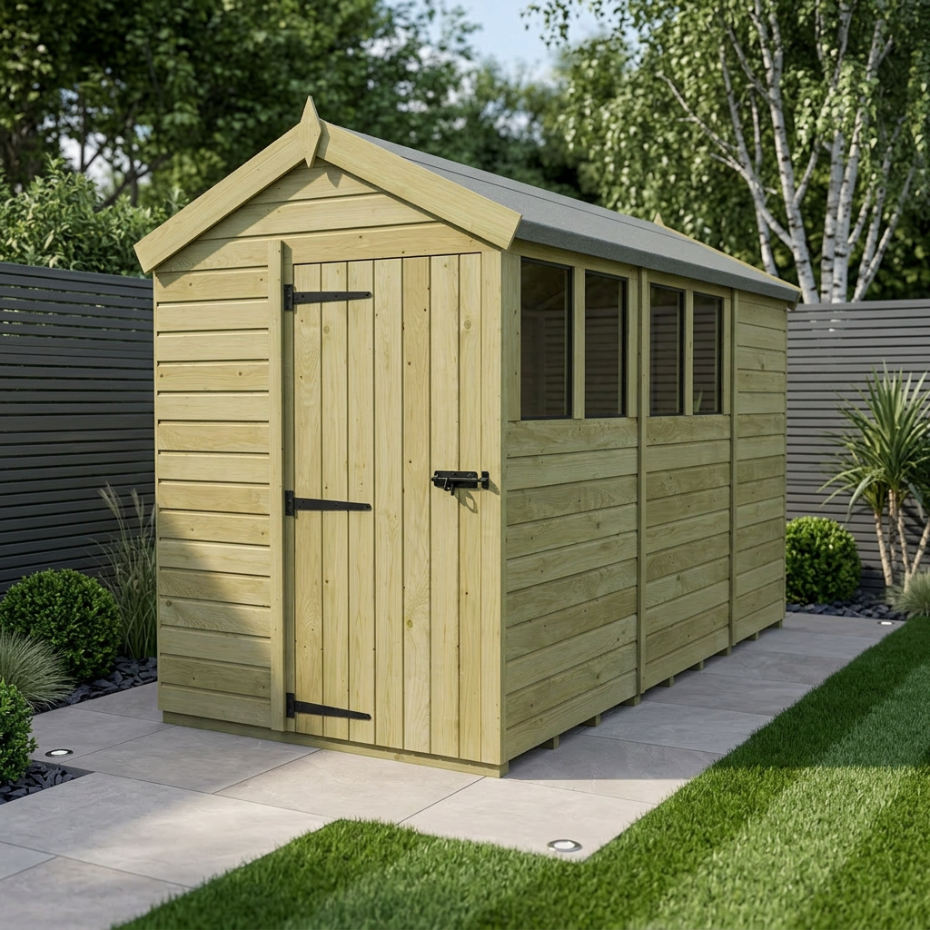 5 x 11 Apex Shed (Single Door, With Windows)