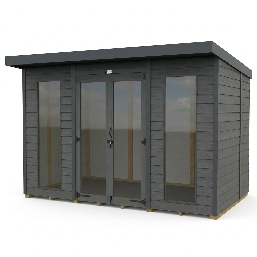 10x10 Composite Pent Full Height Summer House