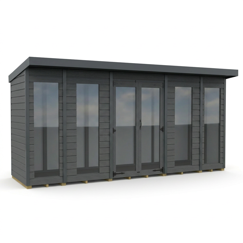 14x4 Composite Pent Full Height Summer House