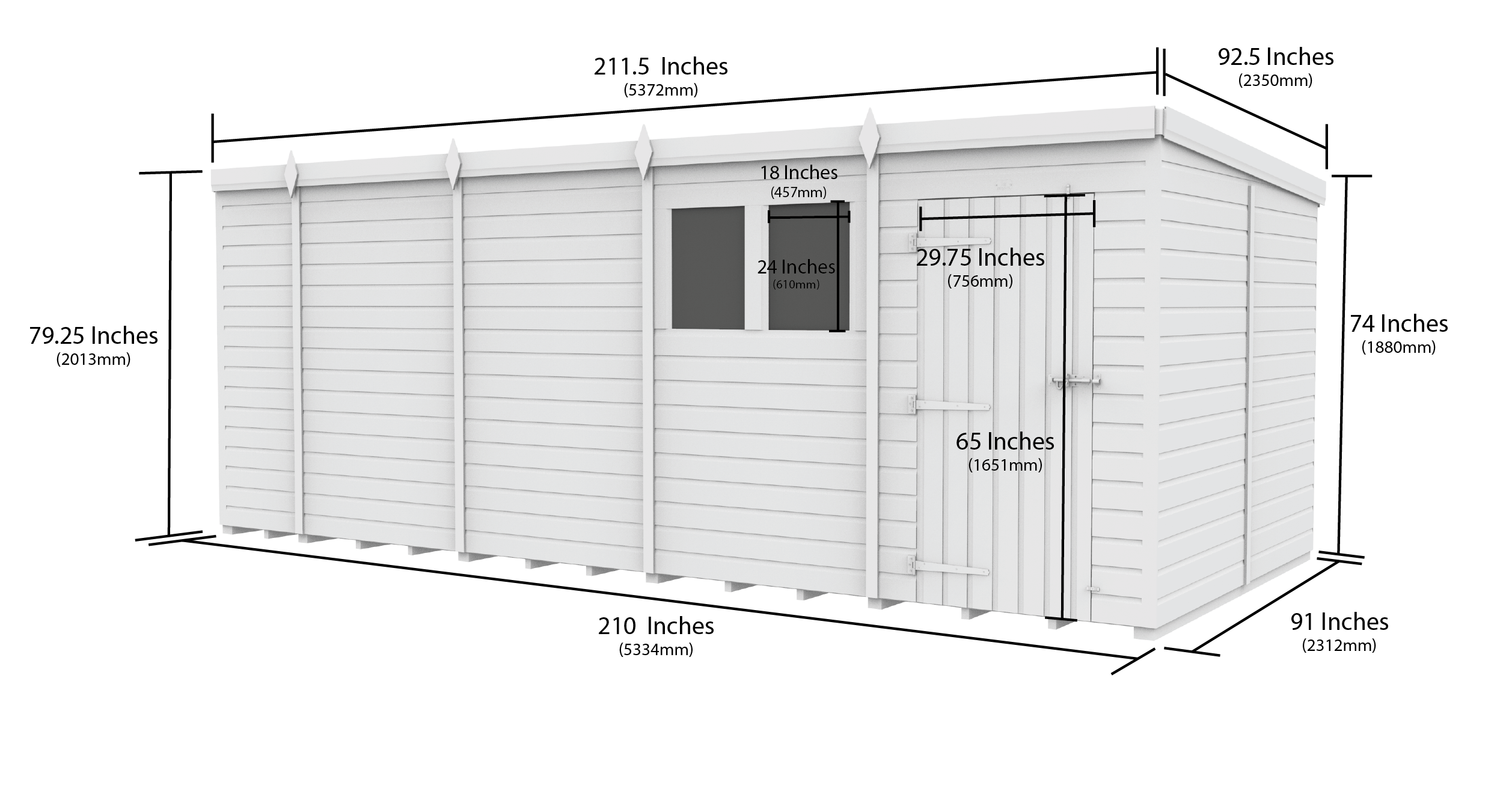 18 x 8 Security Pent Shed