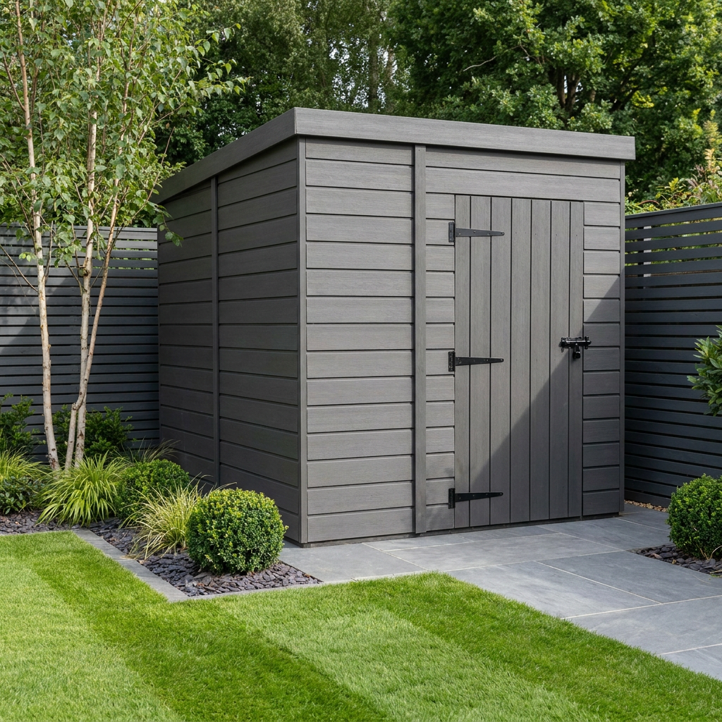 5x6 Pent Composite Shed (Single Door, No Windows)