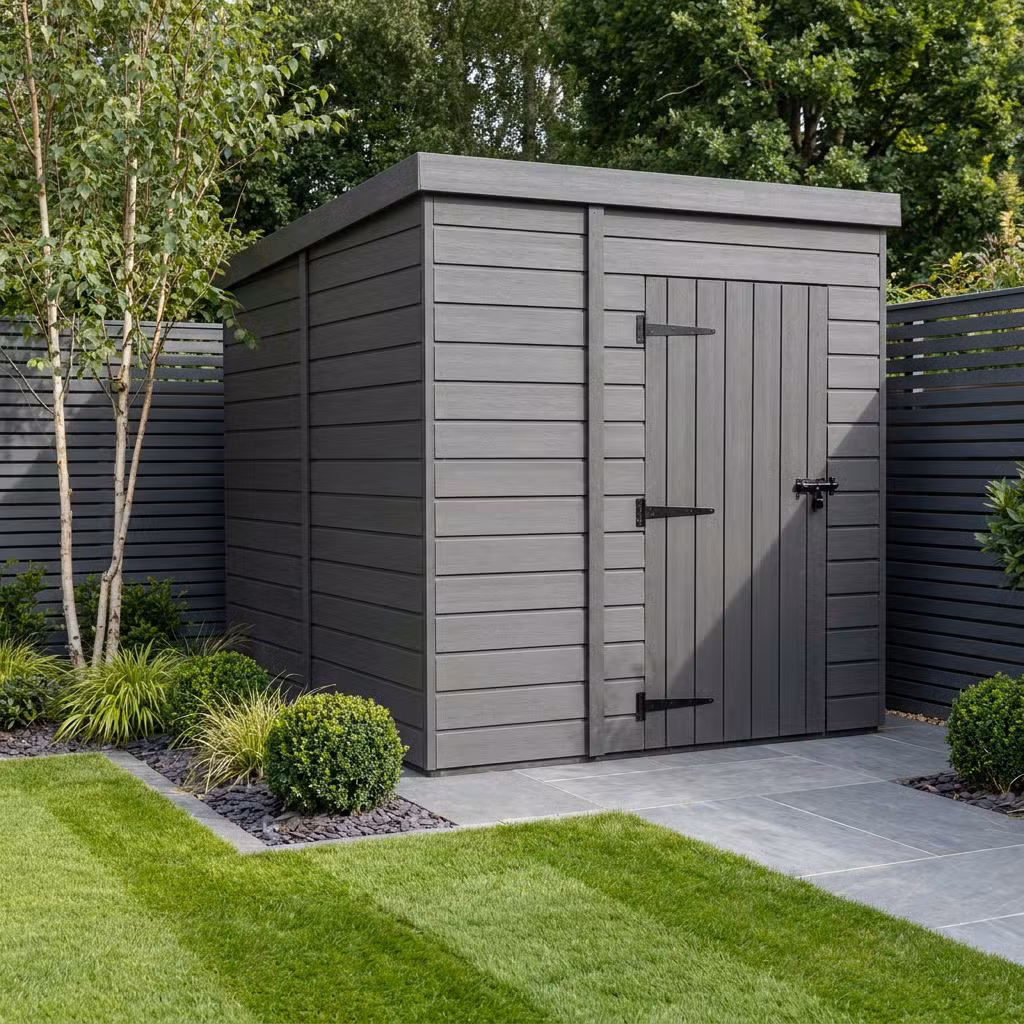 5x6 Pent Composite Shed (Single Door, No Windows)