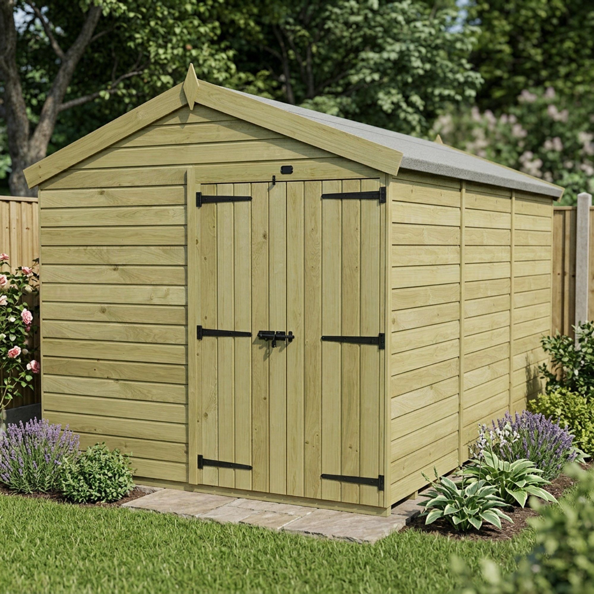 8 x 13 Apex Shed (Double Door, No Windows)