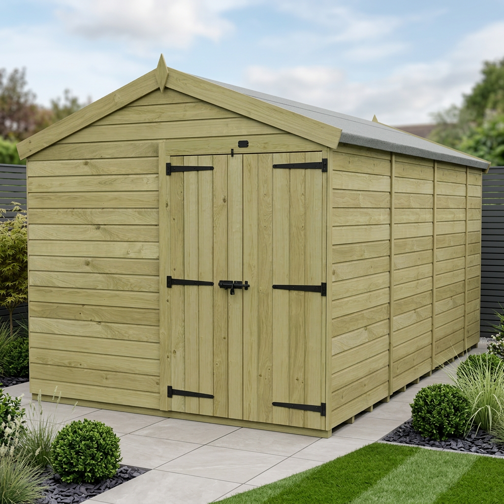 8 x 13 Apex Shed (Double Door, No Windows)