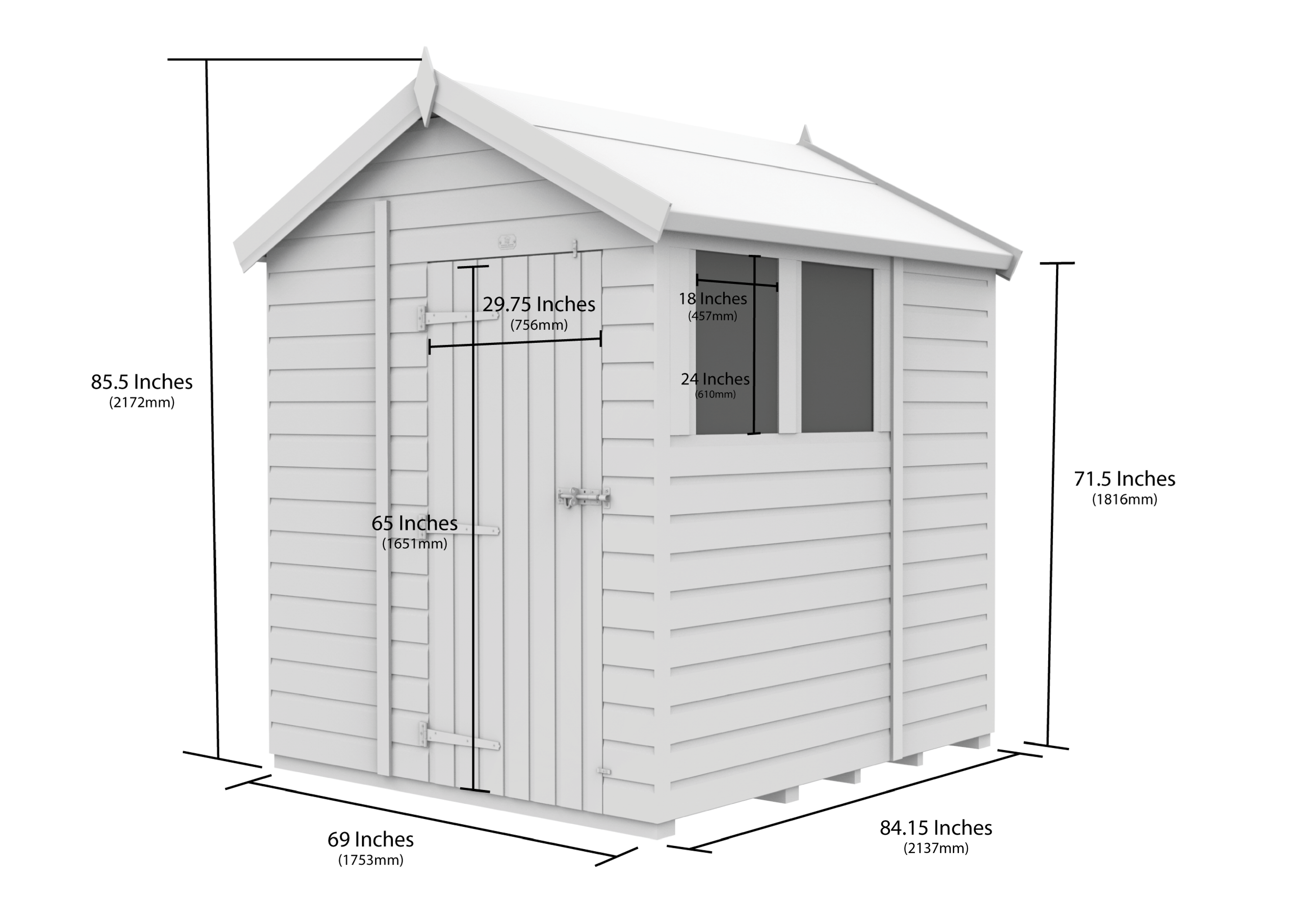 6 x 7 Apex Security Shed