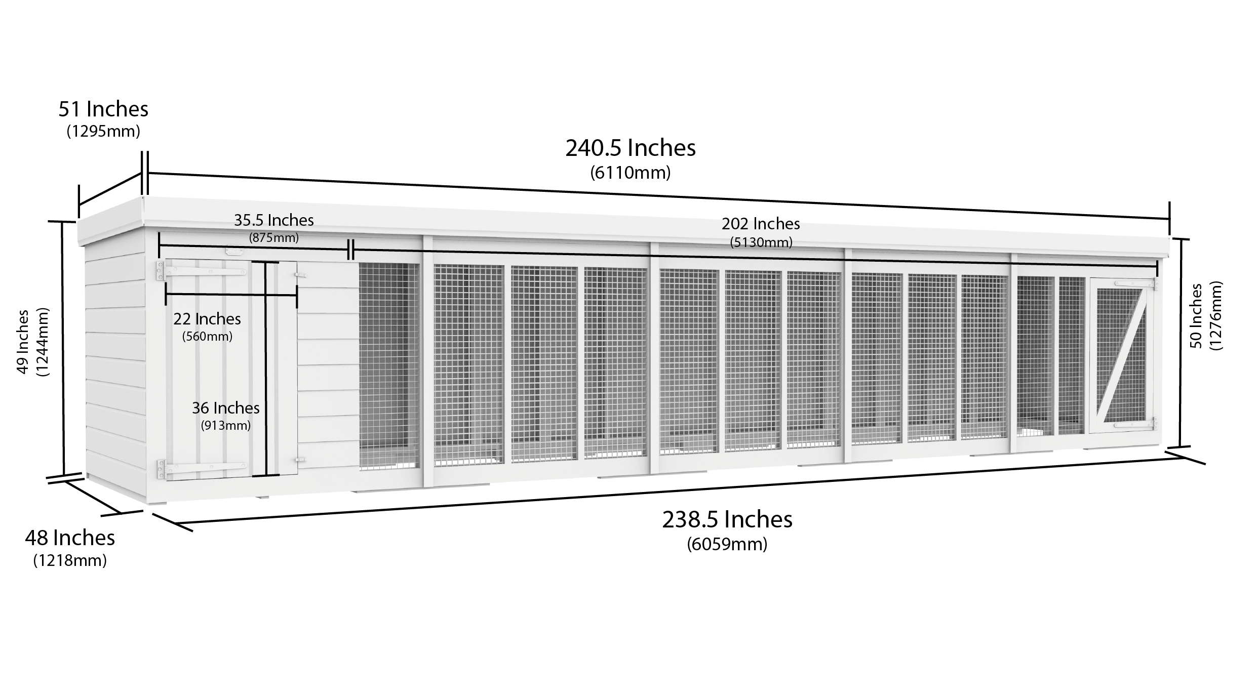 20 x 4 Dog Kennel And Run