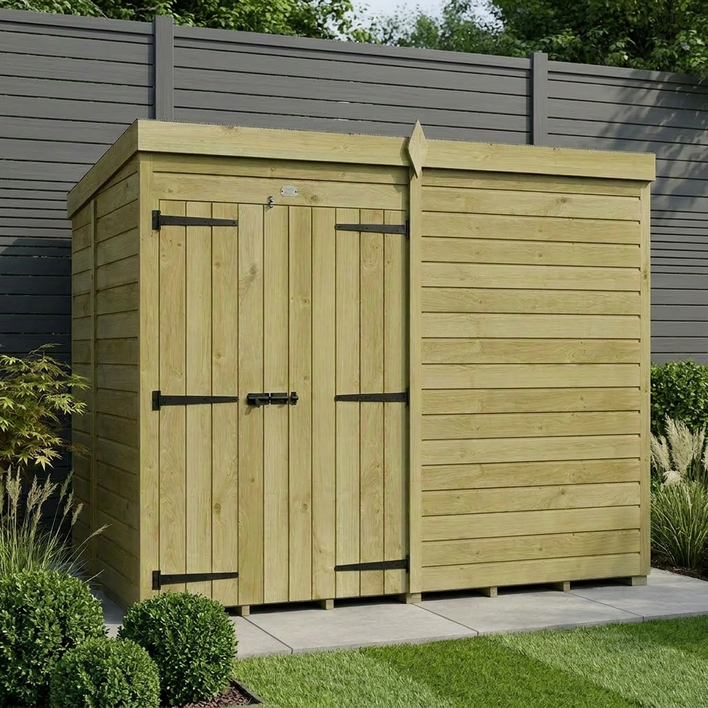 8 x 5 Pent Shed (Double Door, No Windows)