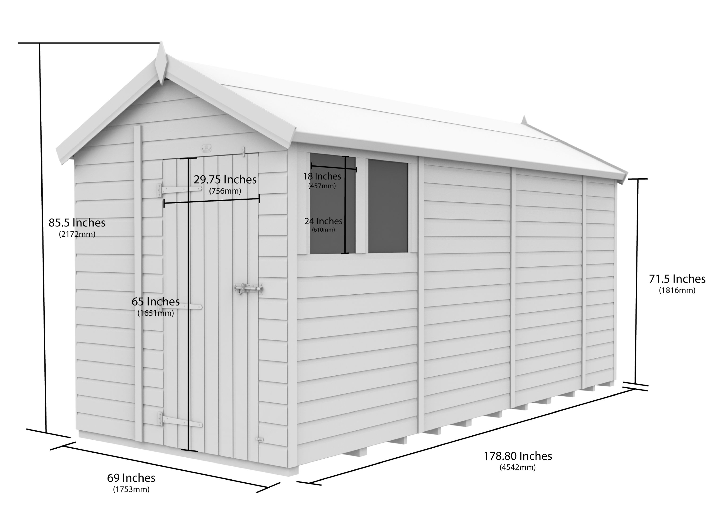 6 x 15 Apex Security Shed