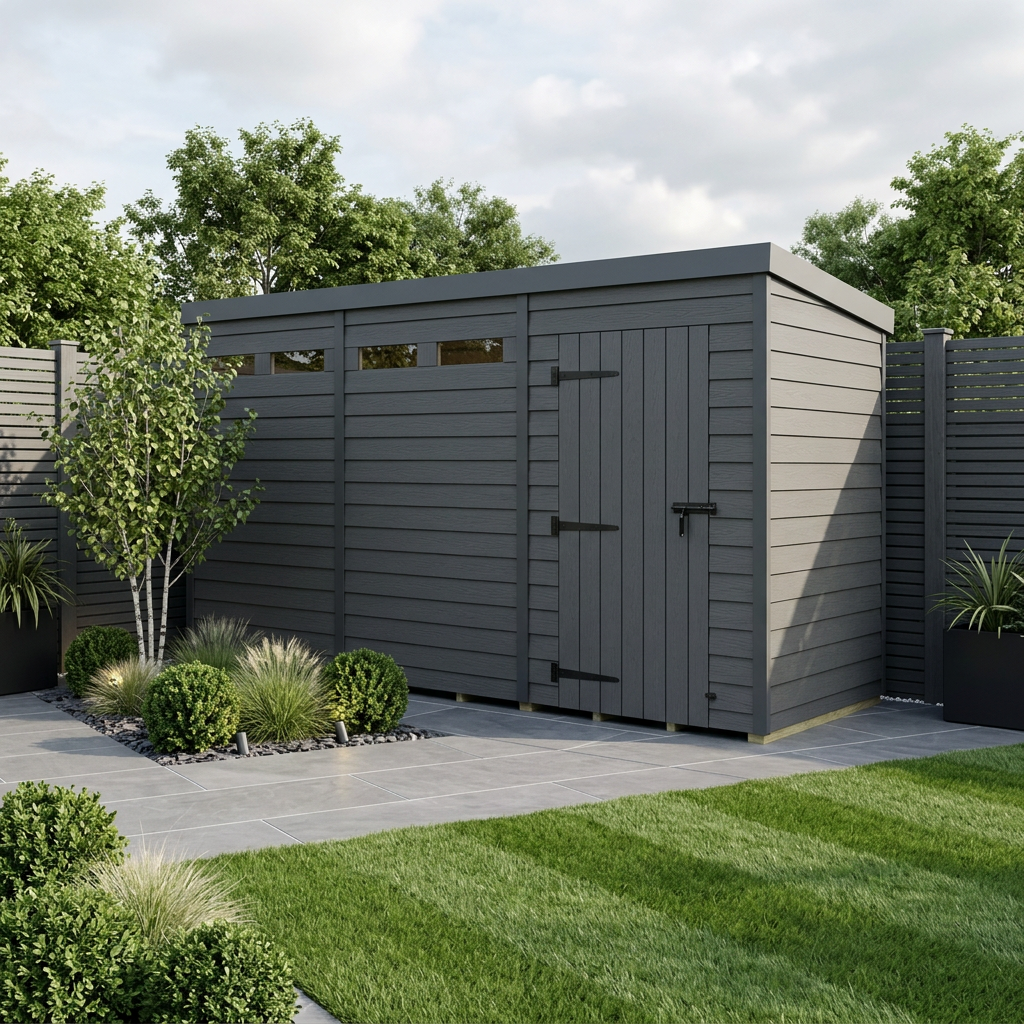 12x4 Composite Pent Security Shed