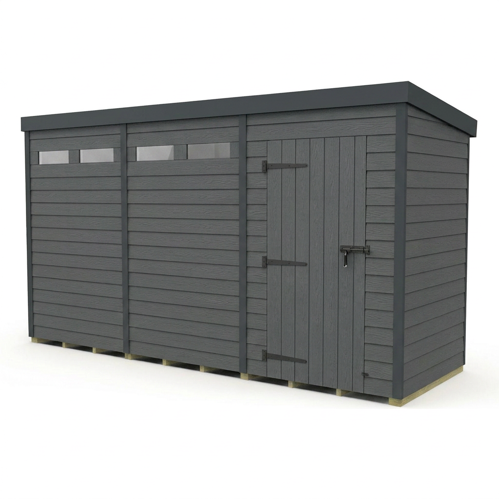 12x4 Composite Pent Security Shed